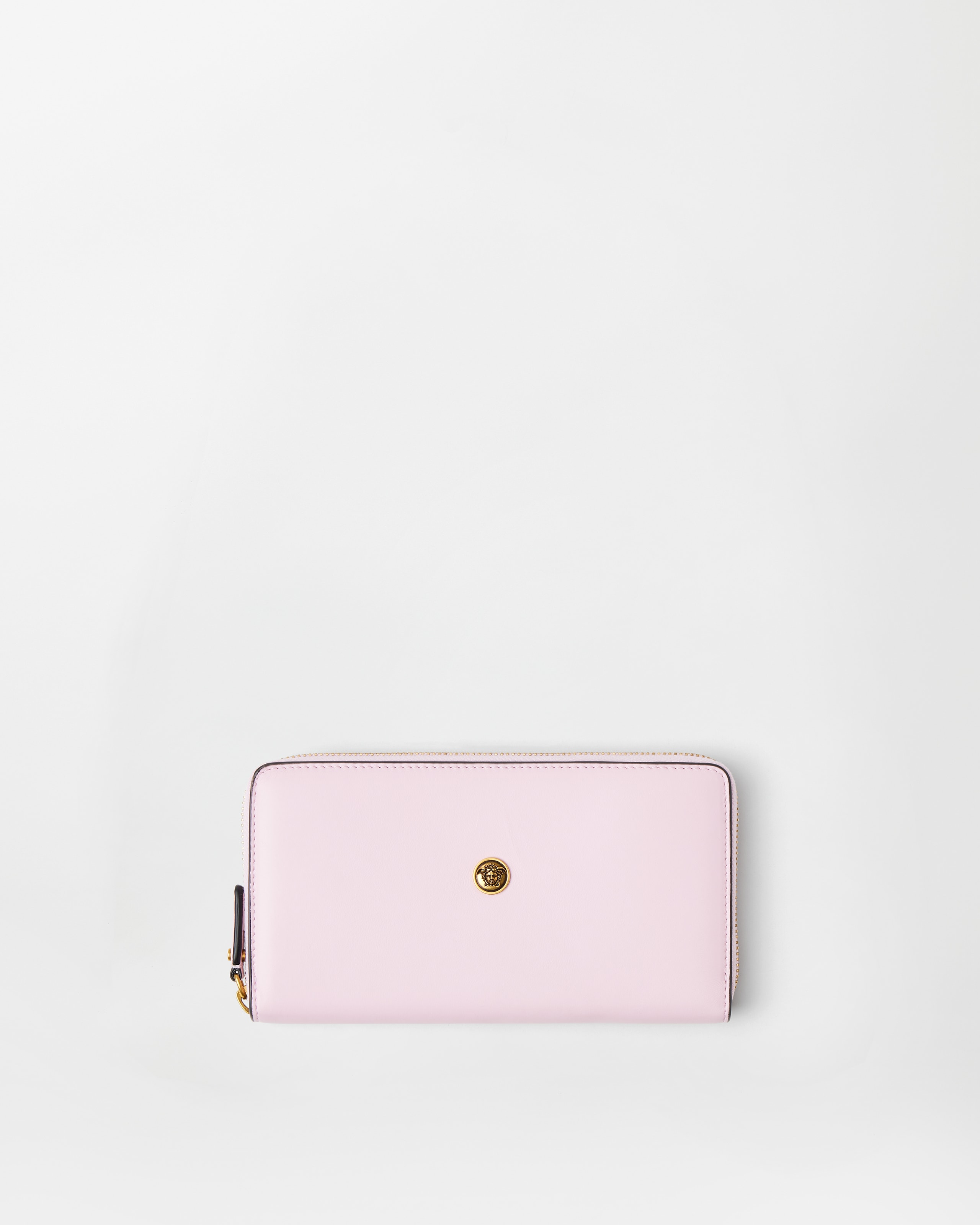 Versace Emblème Portefeuille En Cuir In Pink