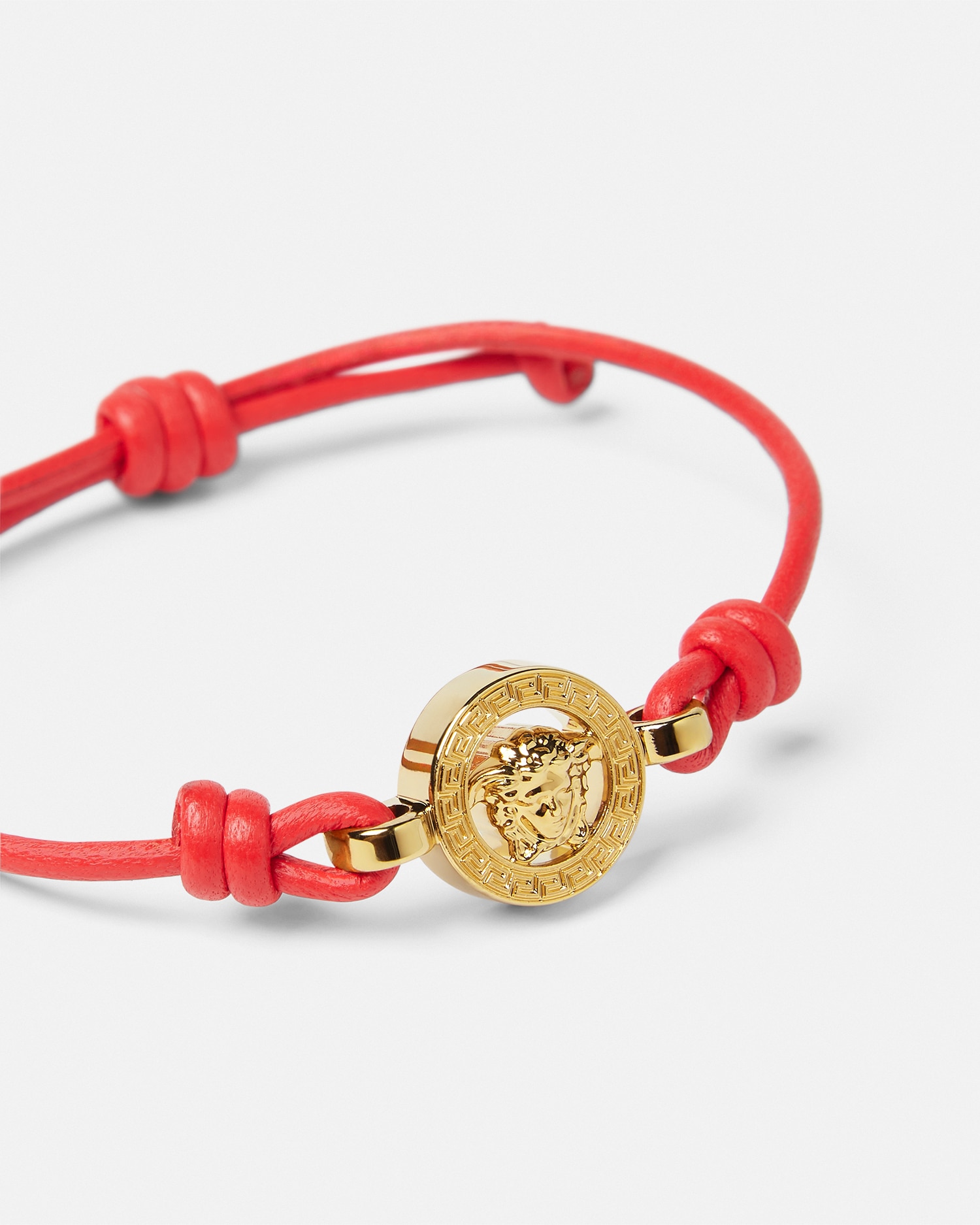 Versace Logo-plaque Bracelet In Rouge