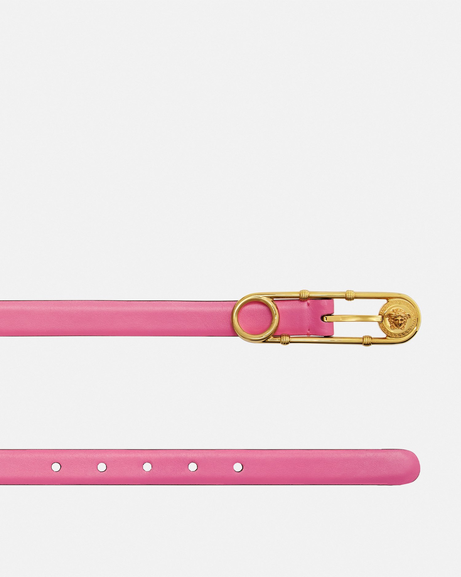 Safety Pin Leather Belt 2 cm
