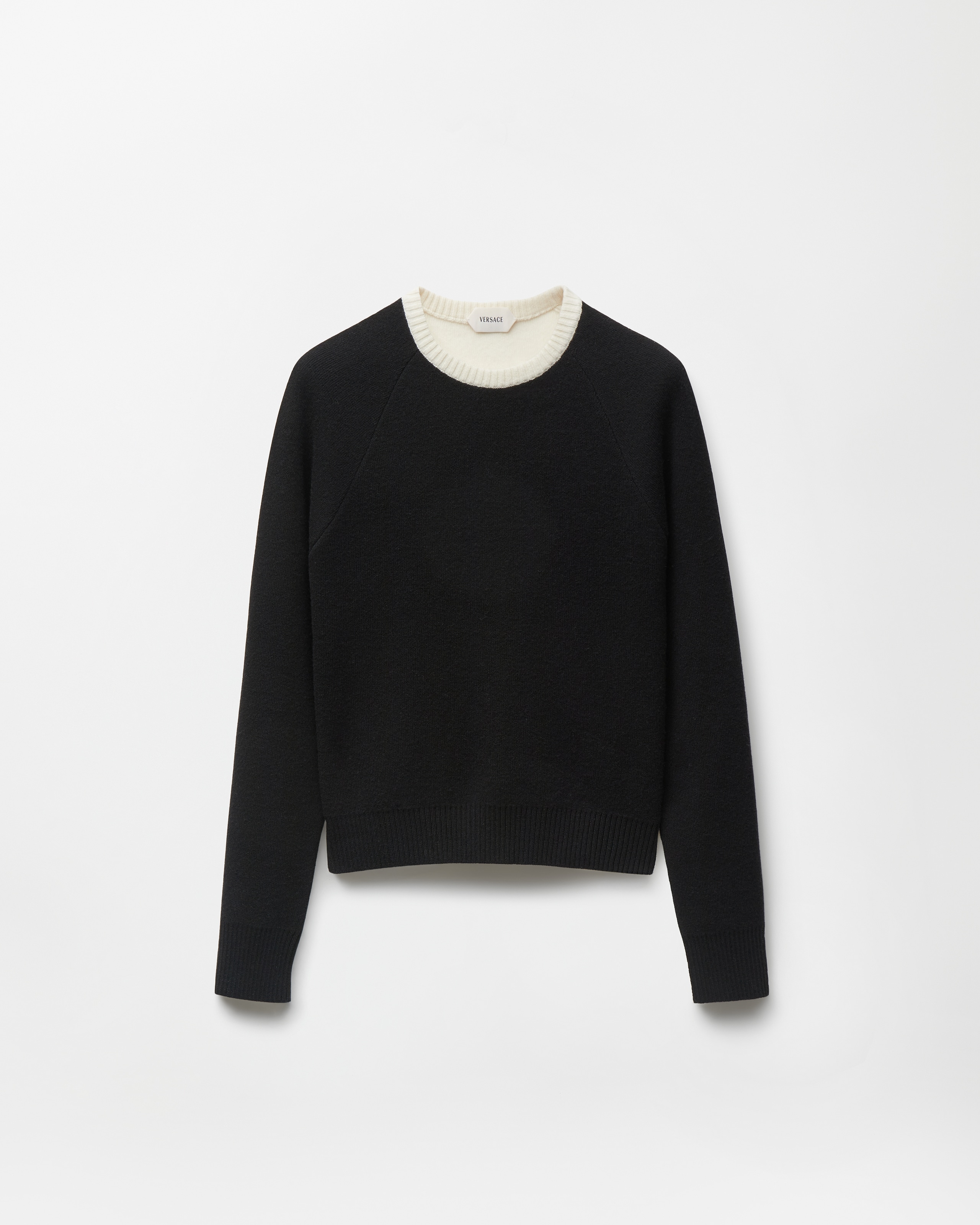 Versace Crewneck Wool & Cashmere Sweater In Black