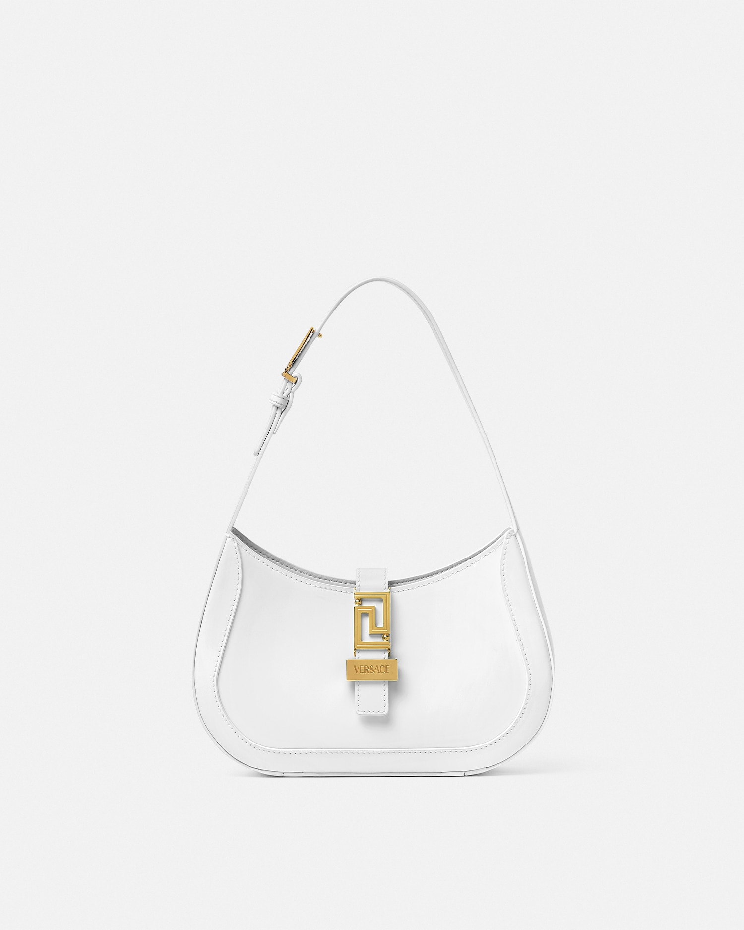 Versace Greca Goddess Small Hobo Bag In White