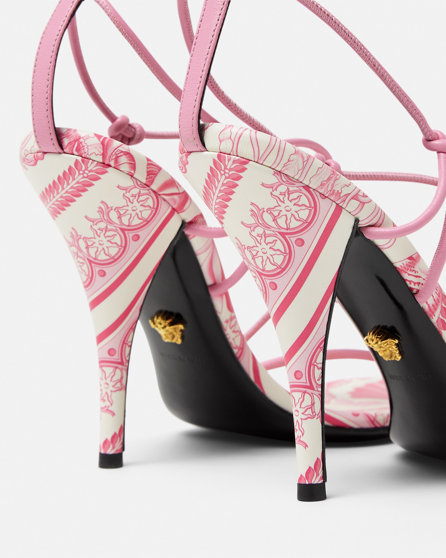 Underwater Barocco La Medusa Sandals 115 mm Gold,Pink VERSACE US