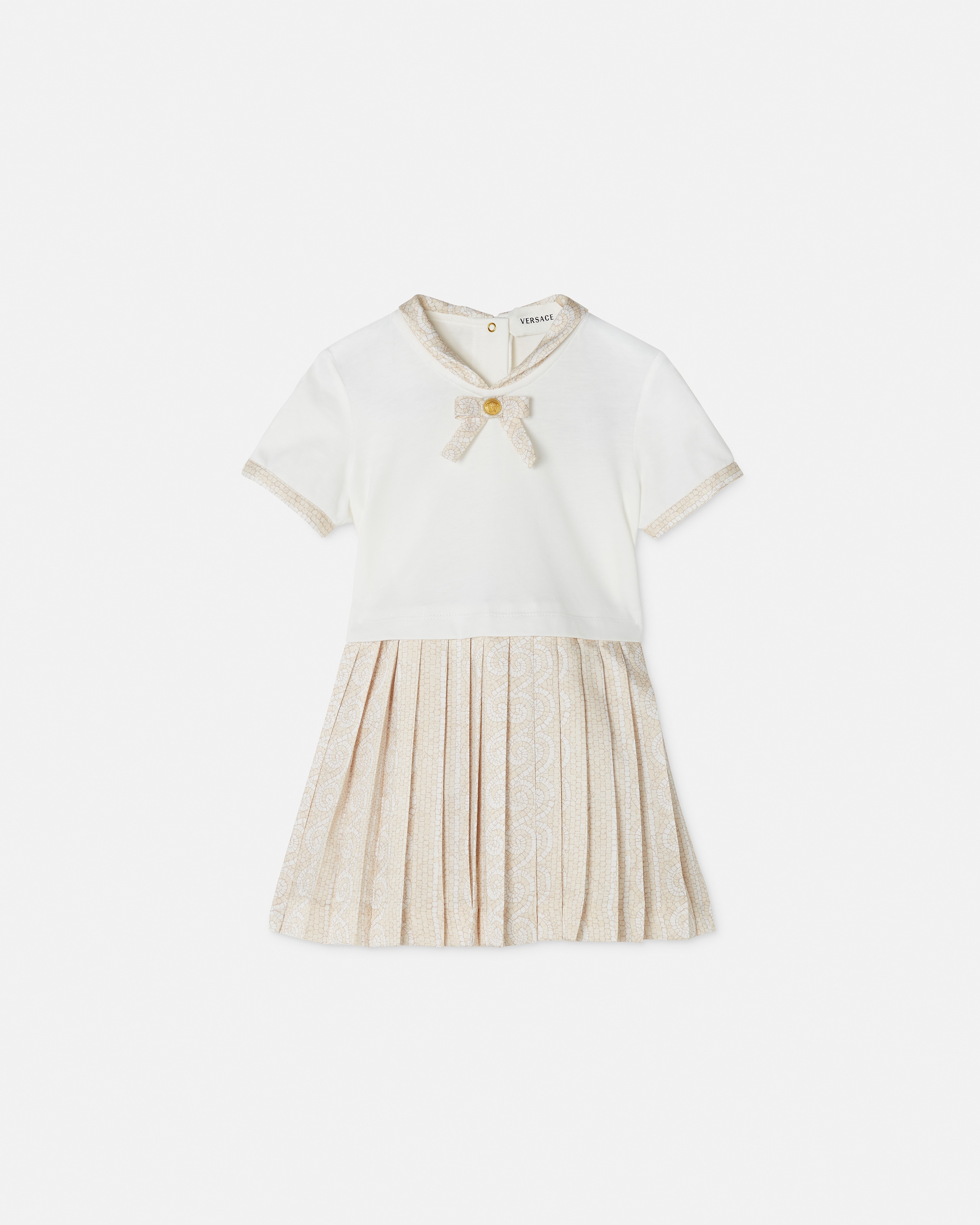 Versace Robe Imprimée En Jersey De Coton Et Sergé Baby In White