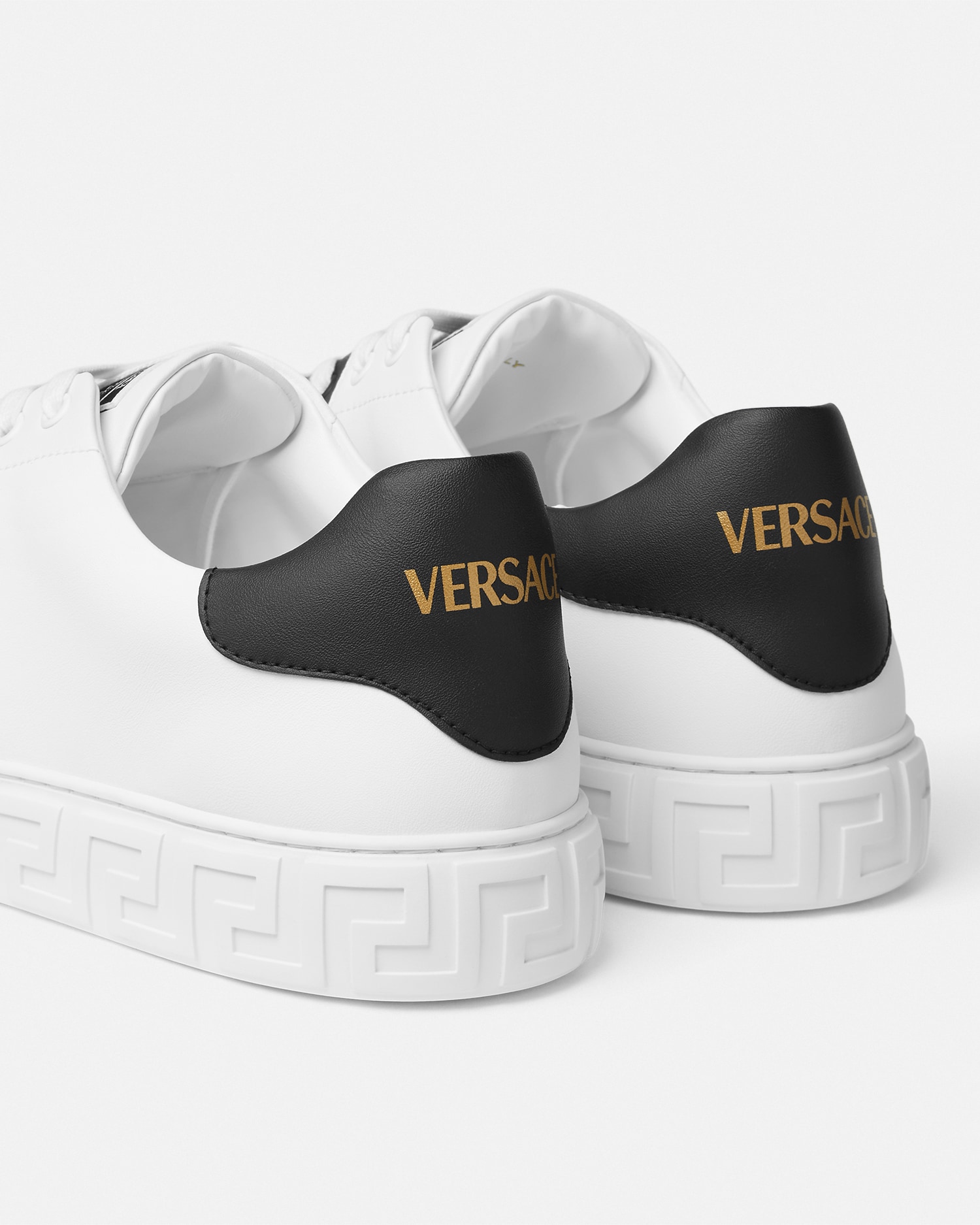 Studded Greca Sneakers Black,White | VERSACE US Studded Greca Sneakers Black,White | VERSACE US