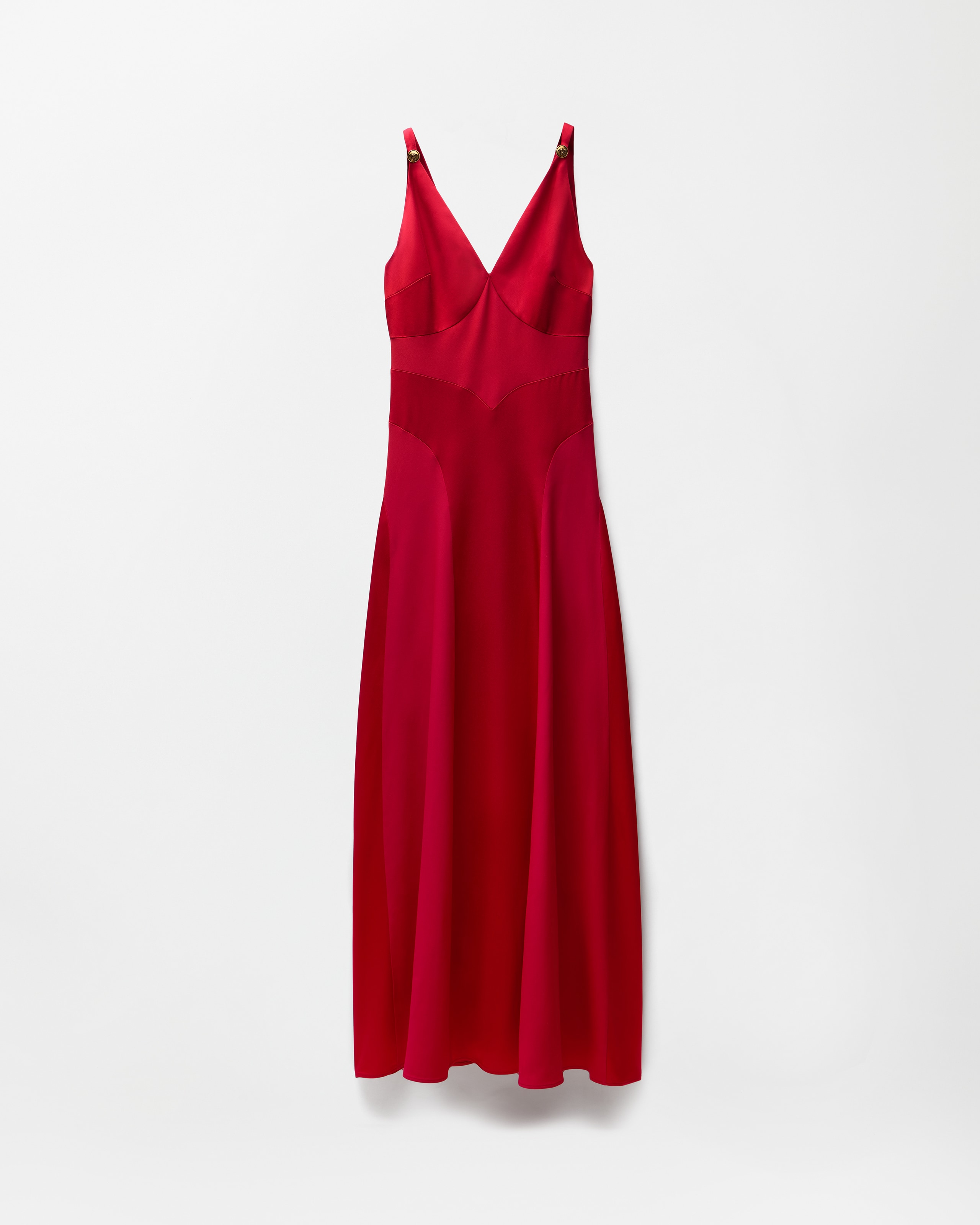 Versace Envers-satin Gown In Red