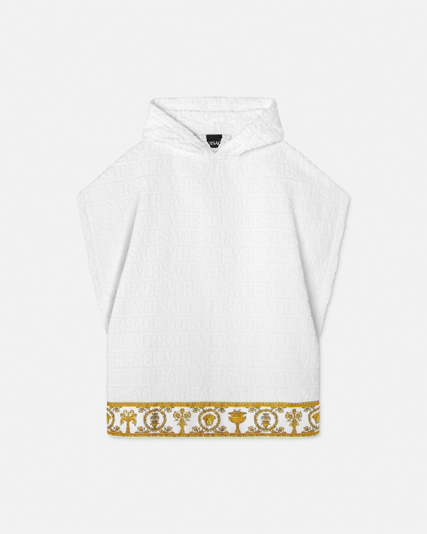 Versace I ♡ Baroque Kids Poncho In Blanc