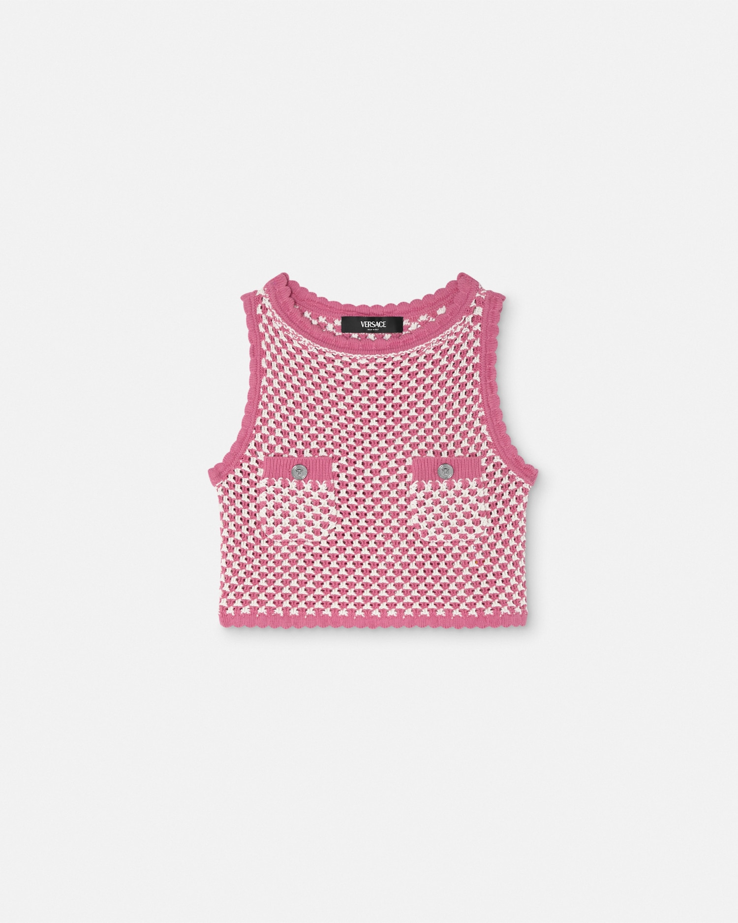 Versace Crochet Boxy Knit Top