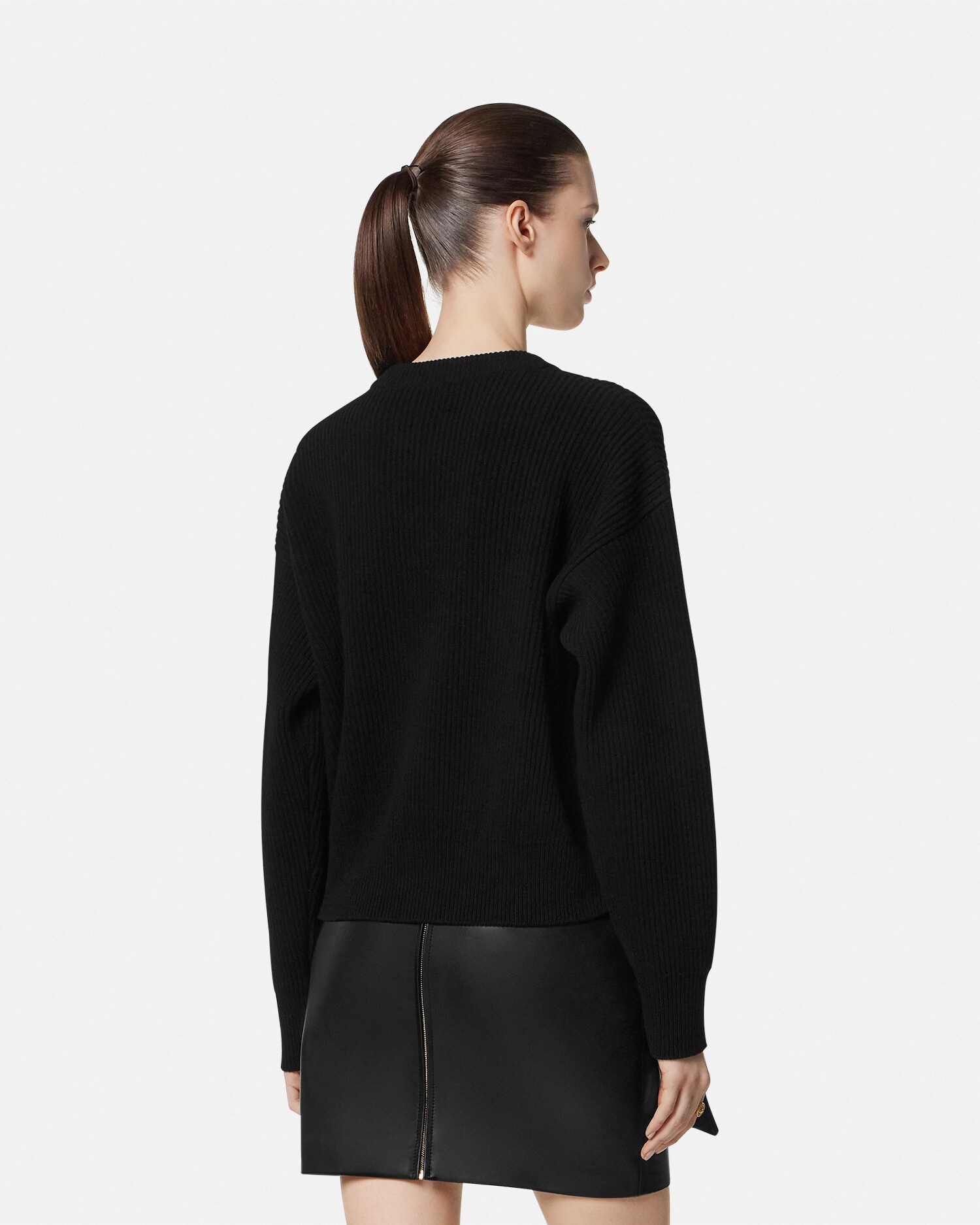 Embroidered Barocco Leaf Knit Sweater