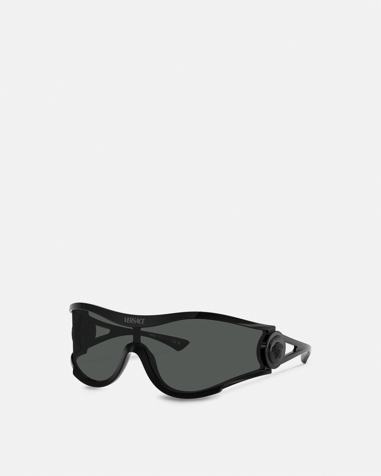 Versace Dark Grey Shield Unisex Sunglasses Ve4475 536087 142 In Black