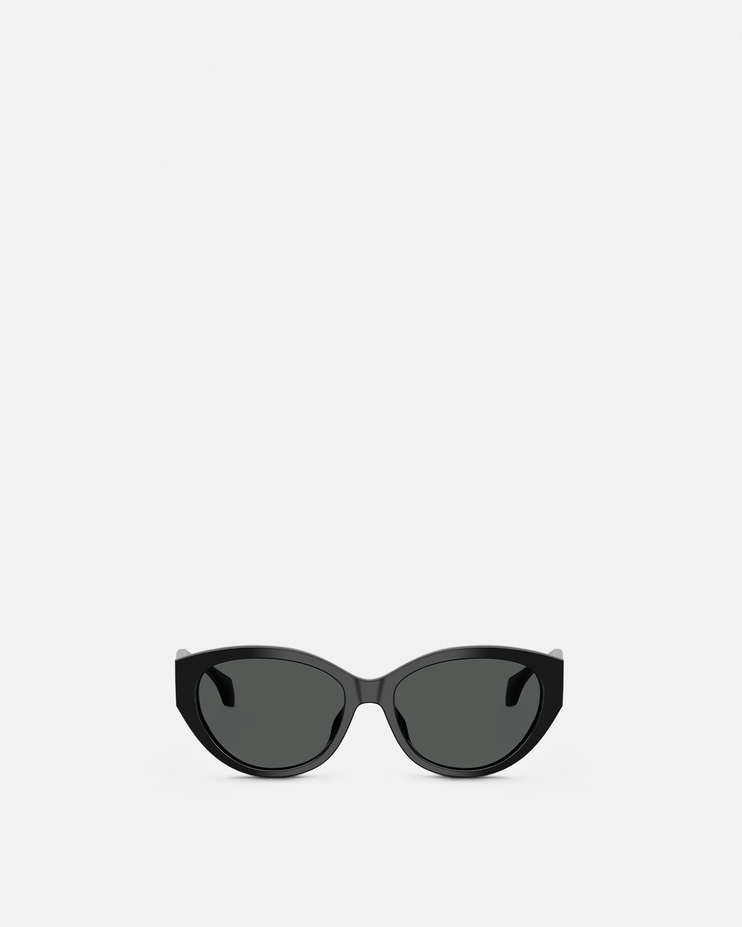 Versace Signature Low-bridge Oval Sunglasses In Black