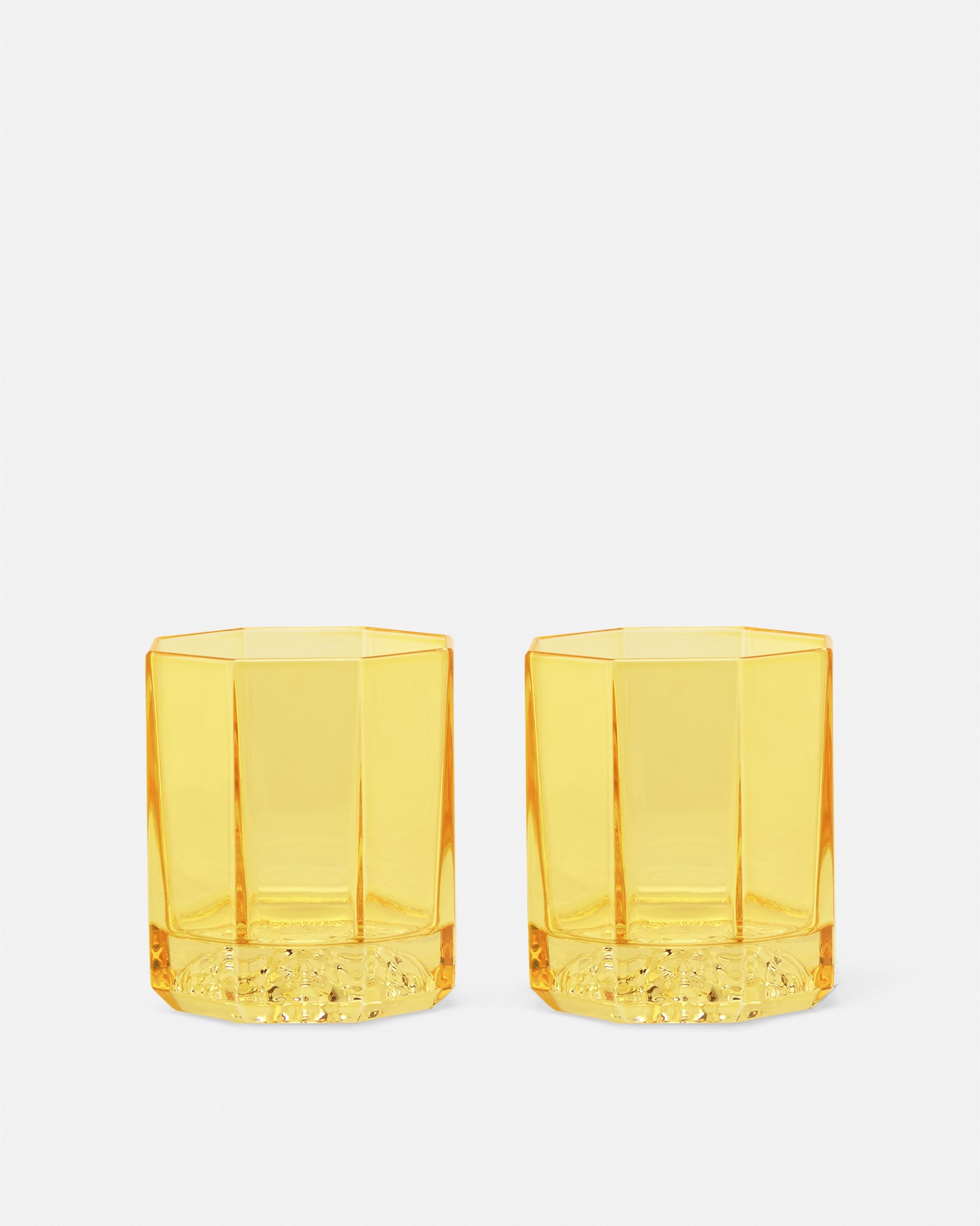 Versace Porcellane E Cristalli Lot 2 Verres À Whisky Medusa Lumière Rhapsody In Gold