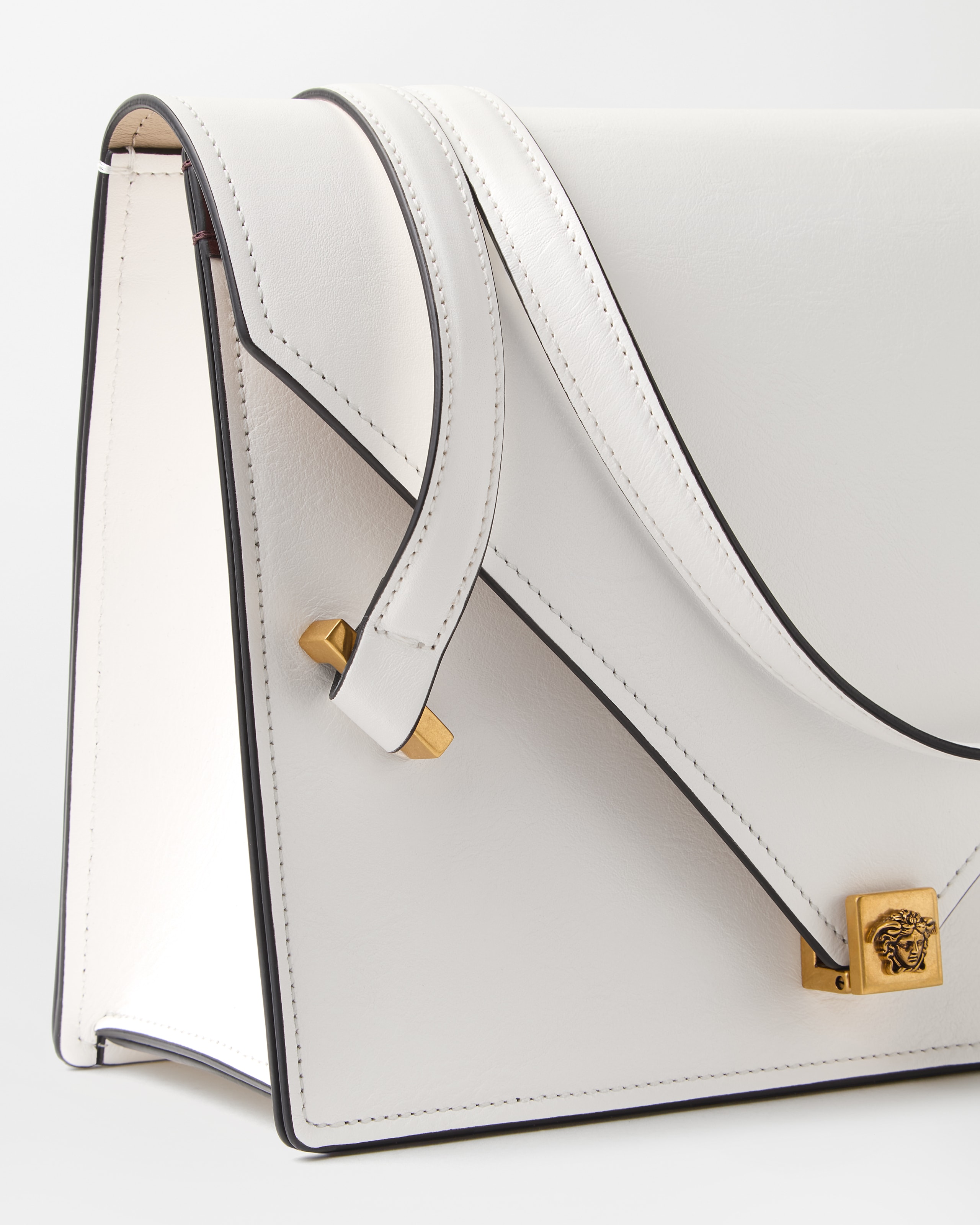Versace Severine Leather Shoulder Bag In White