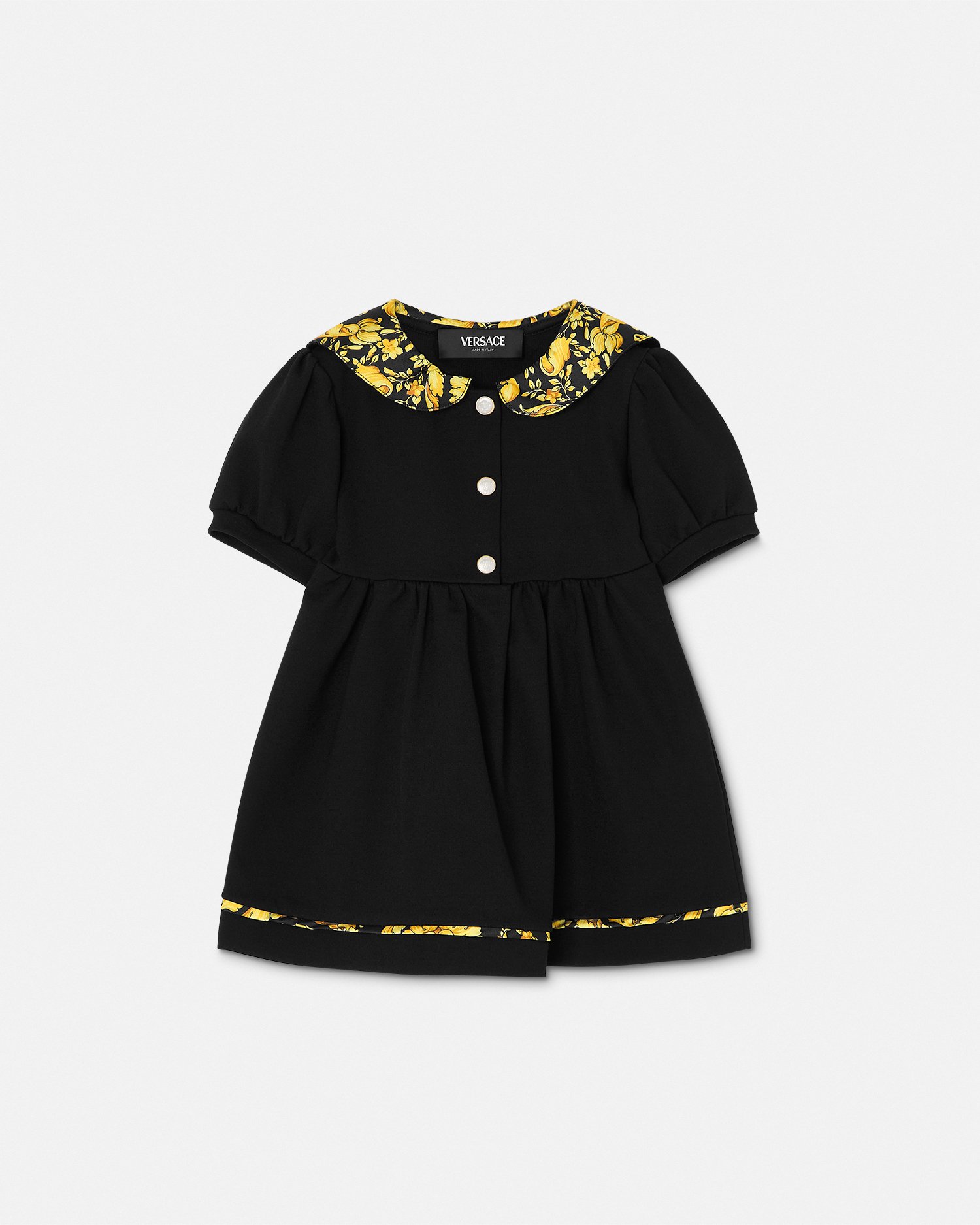 Versace Barocco Kids Robe In Black