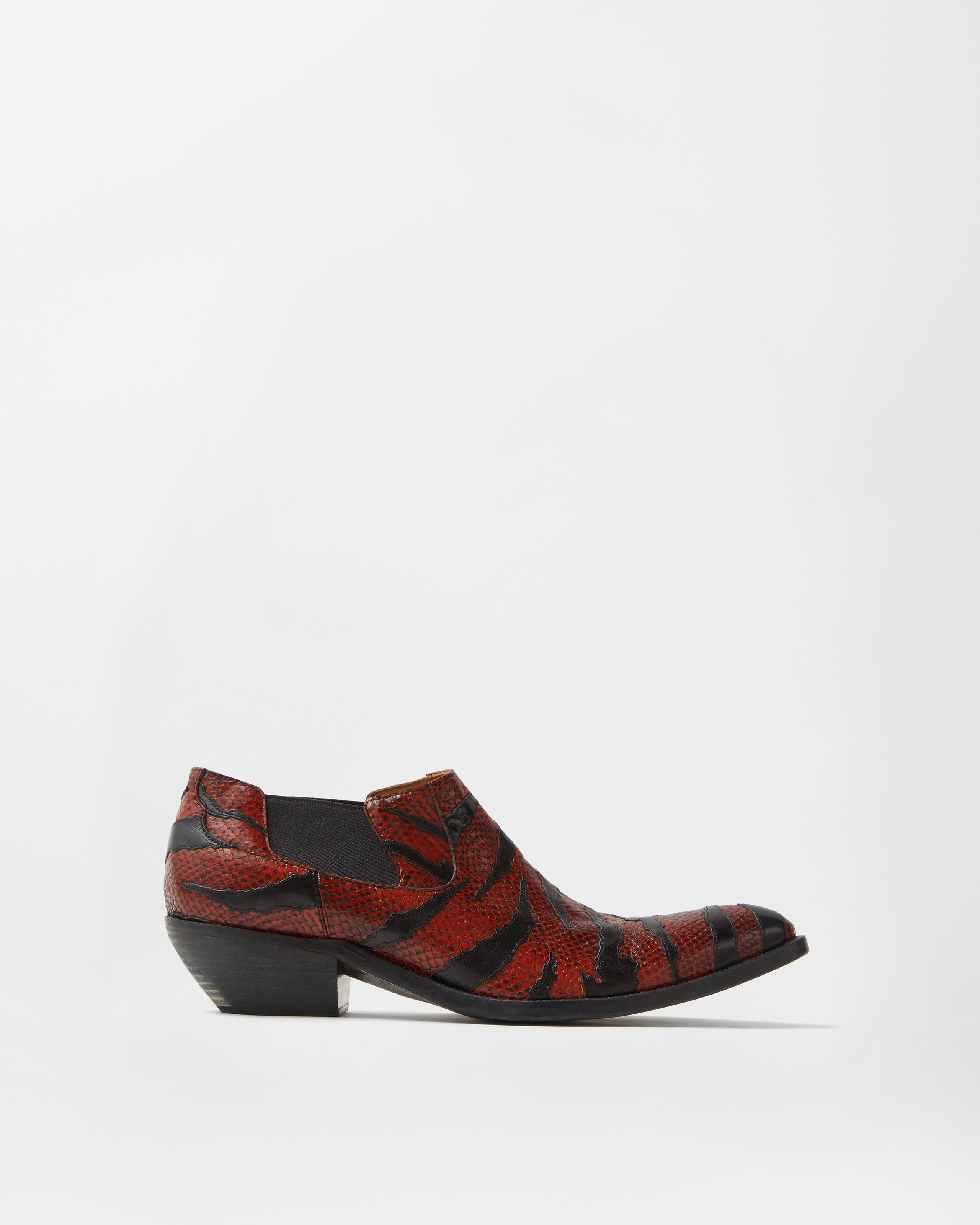 Versace Tigre Python-effect Leather Texan Boots In Multi