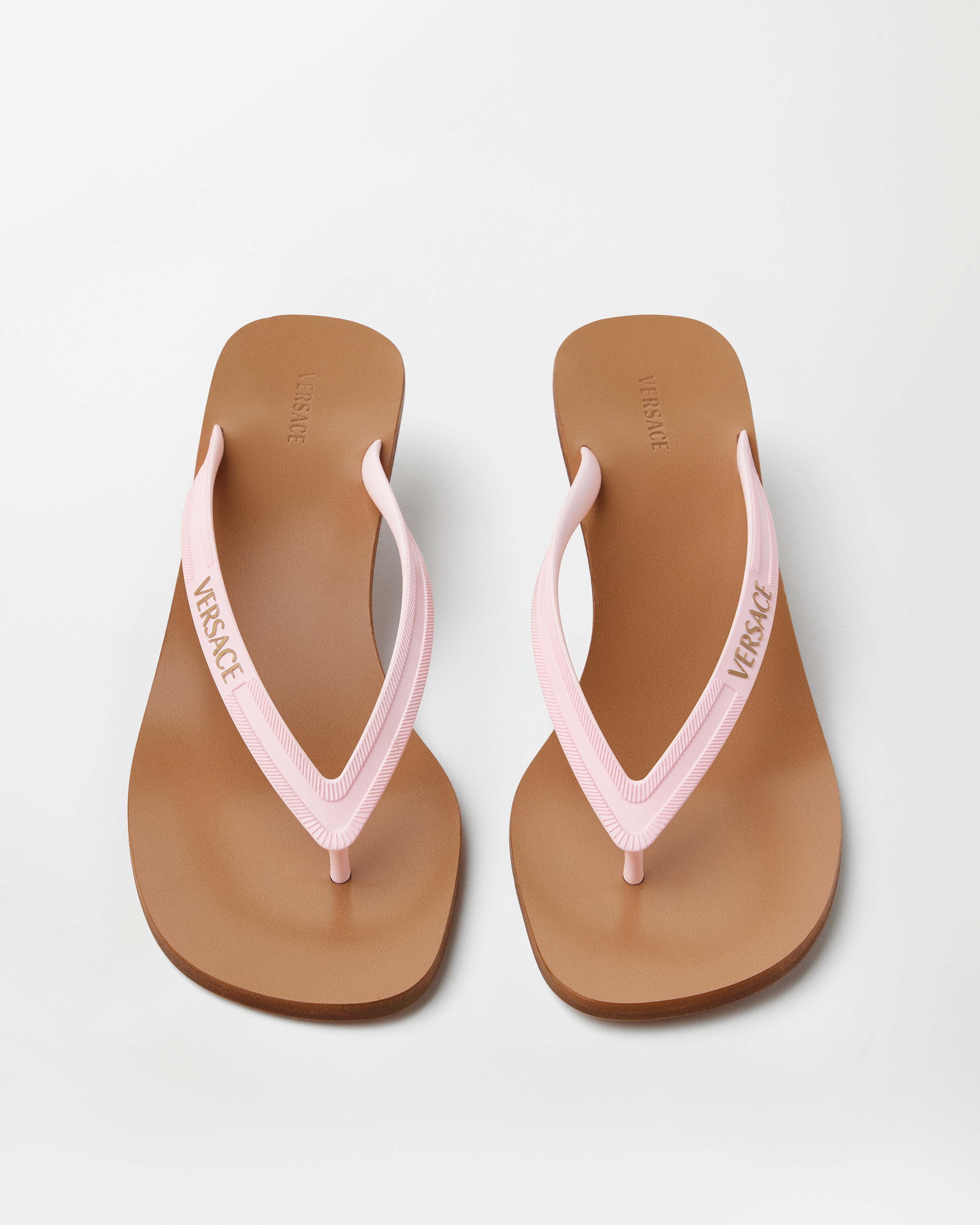 Sophie Rubber Thong Sandals 40 mm Pink | VERSACE US