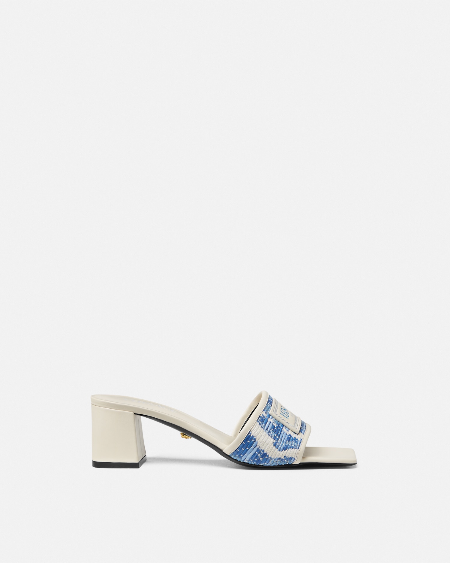 Versace Theia Barocco Mules En Raphia 55 Mm