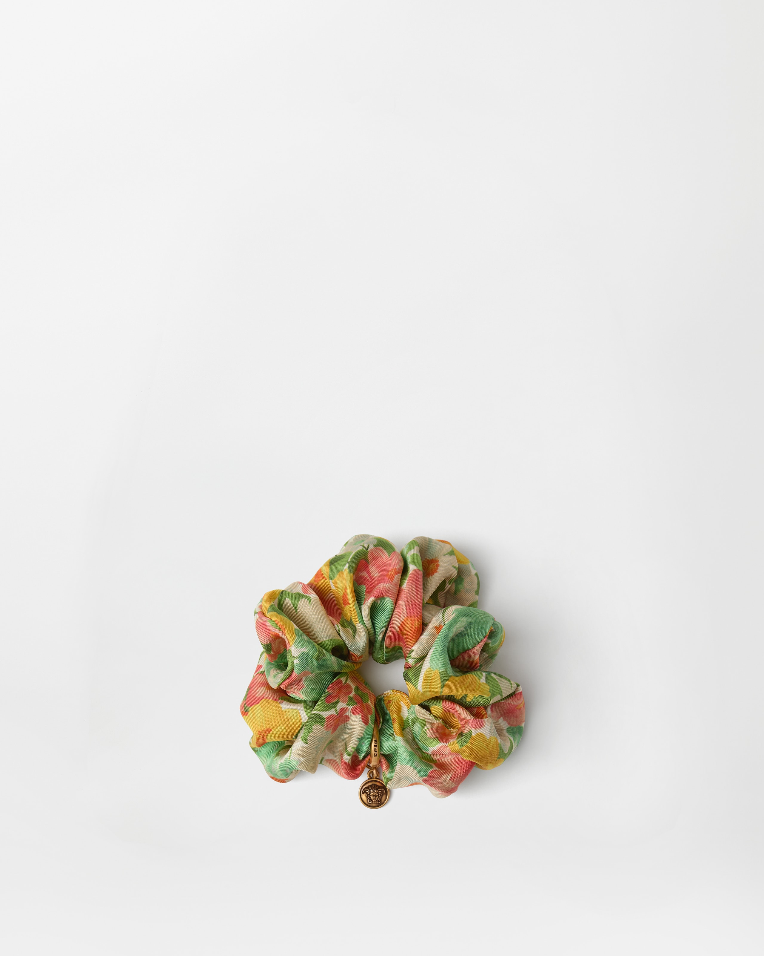 Versace Printed Silk Twill Scrunchie In Multi