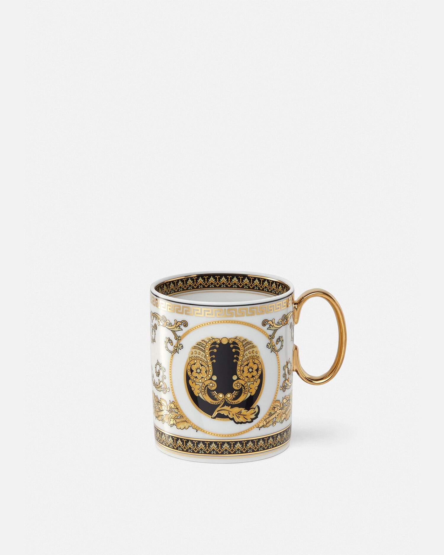 Versace Porcellane E Cristalli Virtus Alphabet Q Mug In Gold