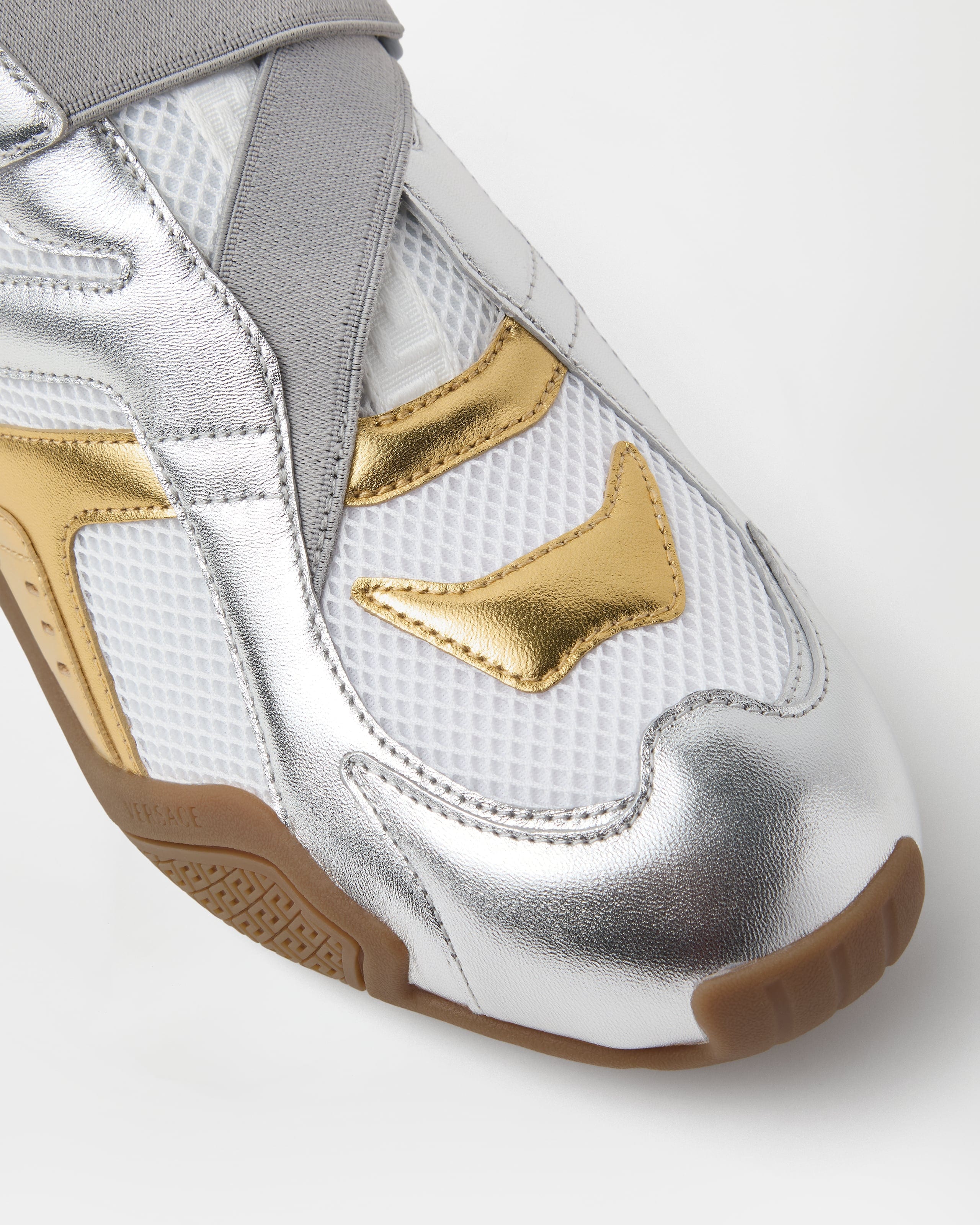 Galaxia Metallic Sneakers Silver,Gold | VERSACE US