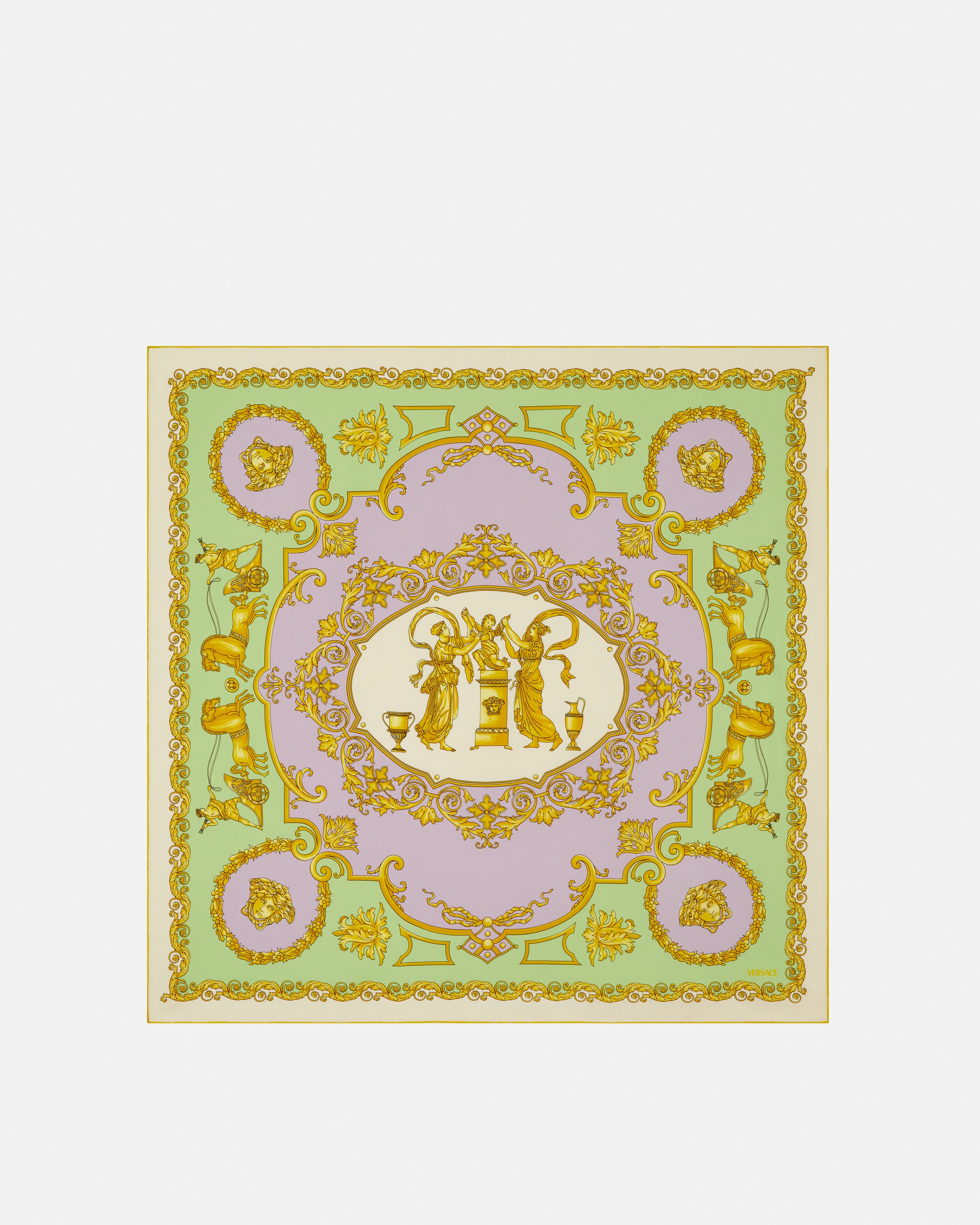 Versace Grand Foulard En Sergé De Soie Imprimé 90 Cm