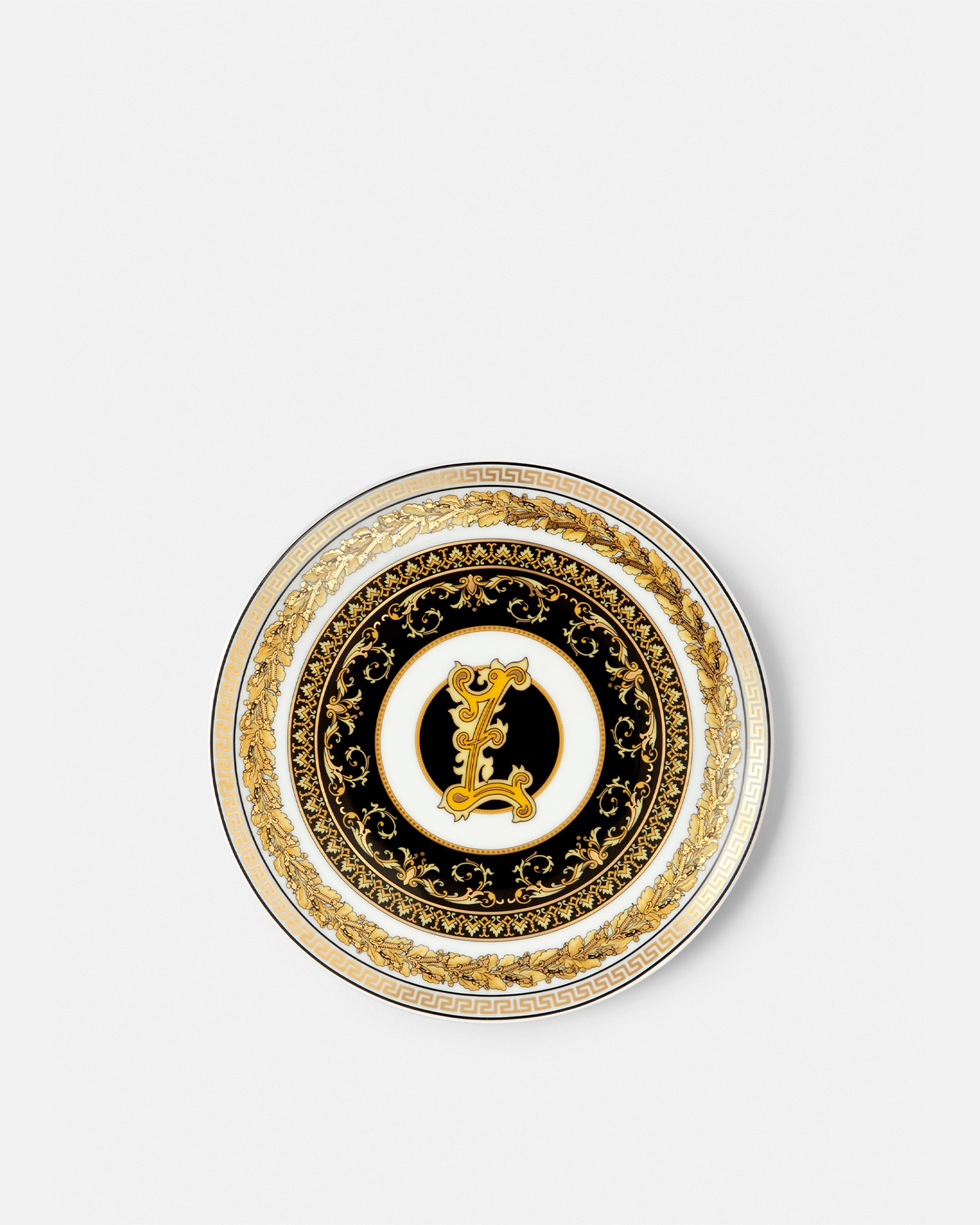 Versace Porcellane E Cristalli Virtus Alphabet Z Plate 17 Cm In Gold