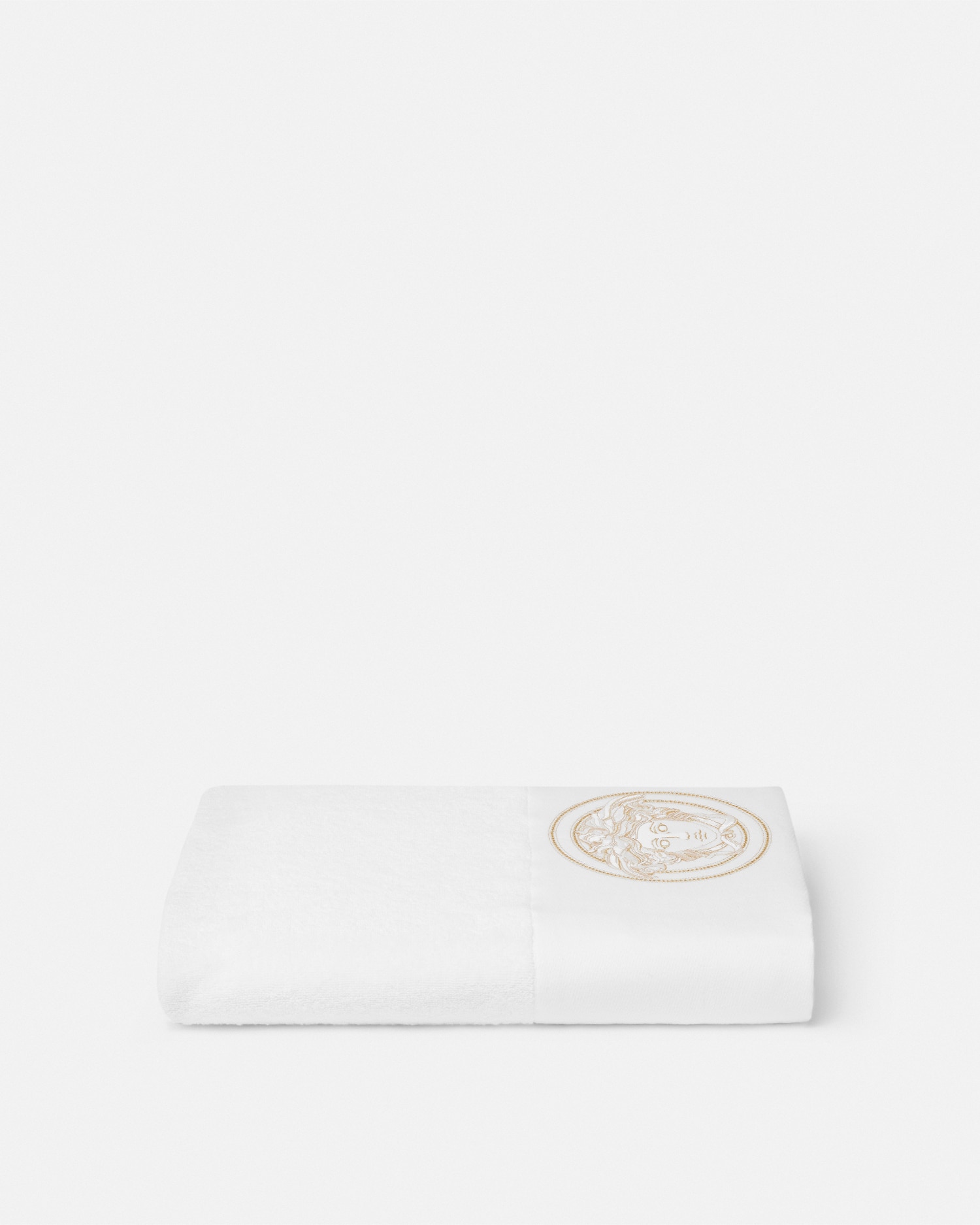 Versace Medusa Gala Bath Towel In Blanc