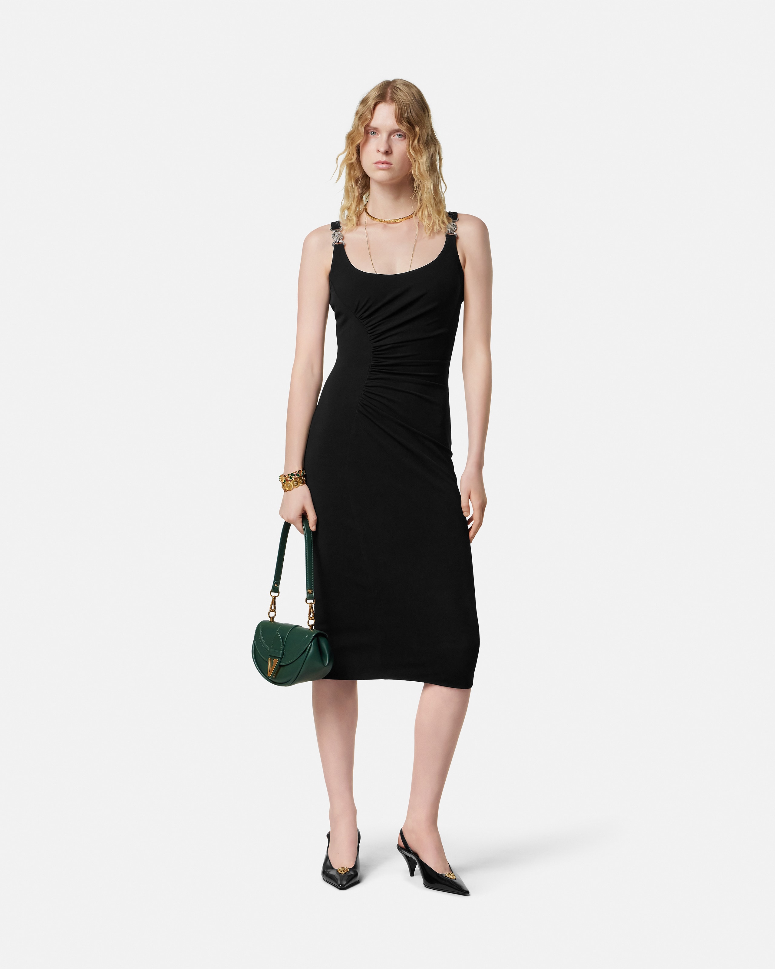 Stretch Crêpe Jersey Midi Dress