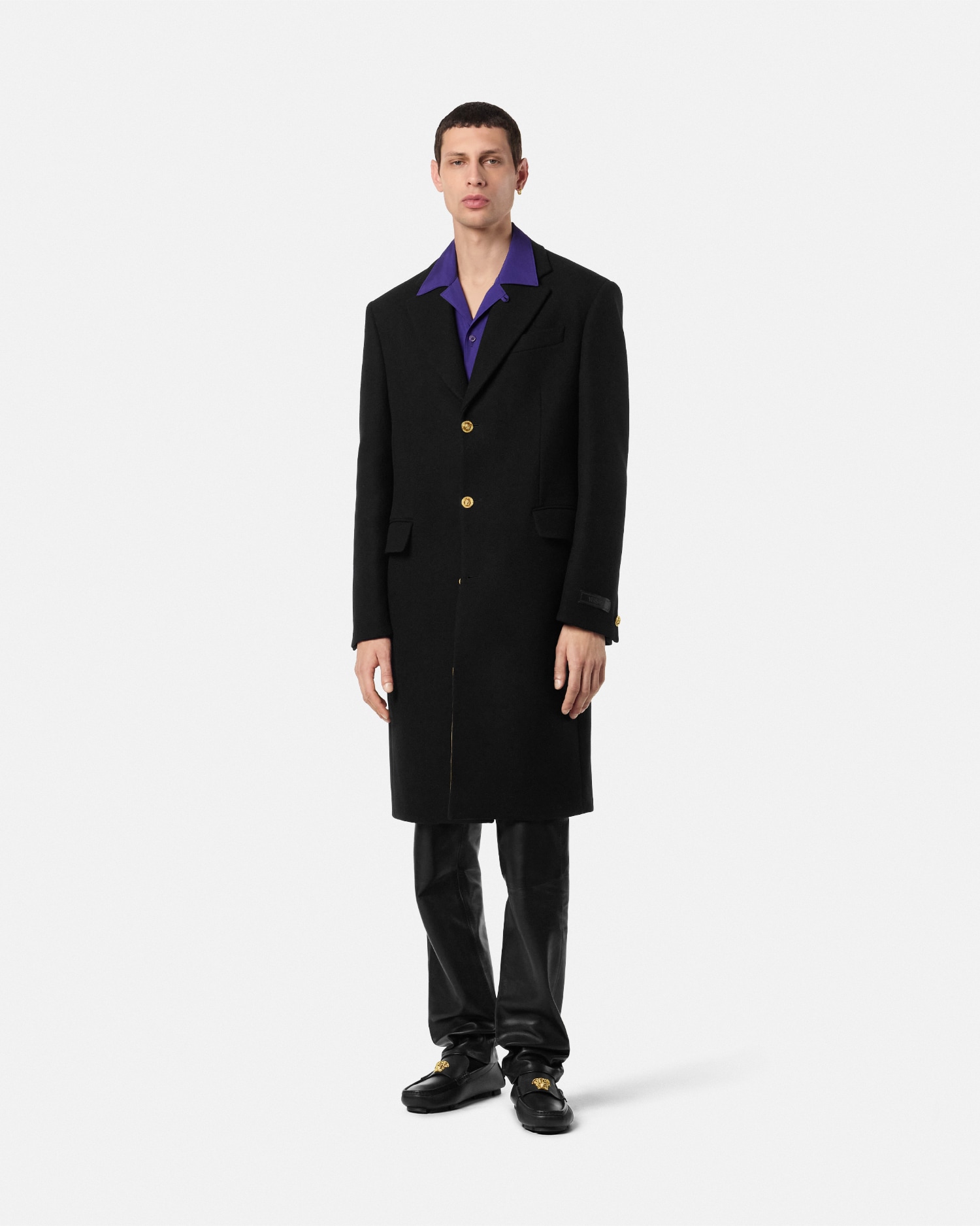 Wool-Blend Single-Breasted Coat