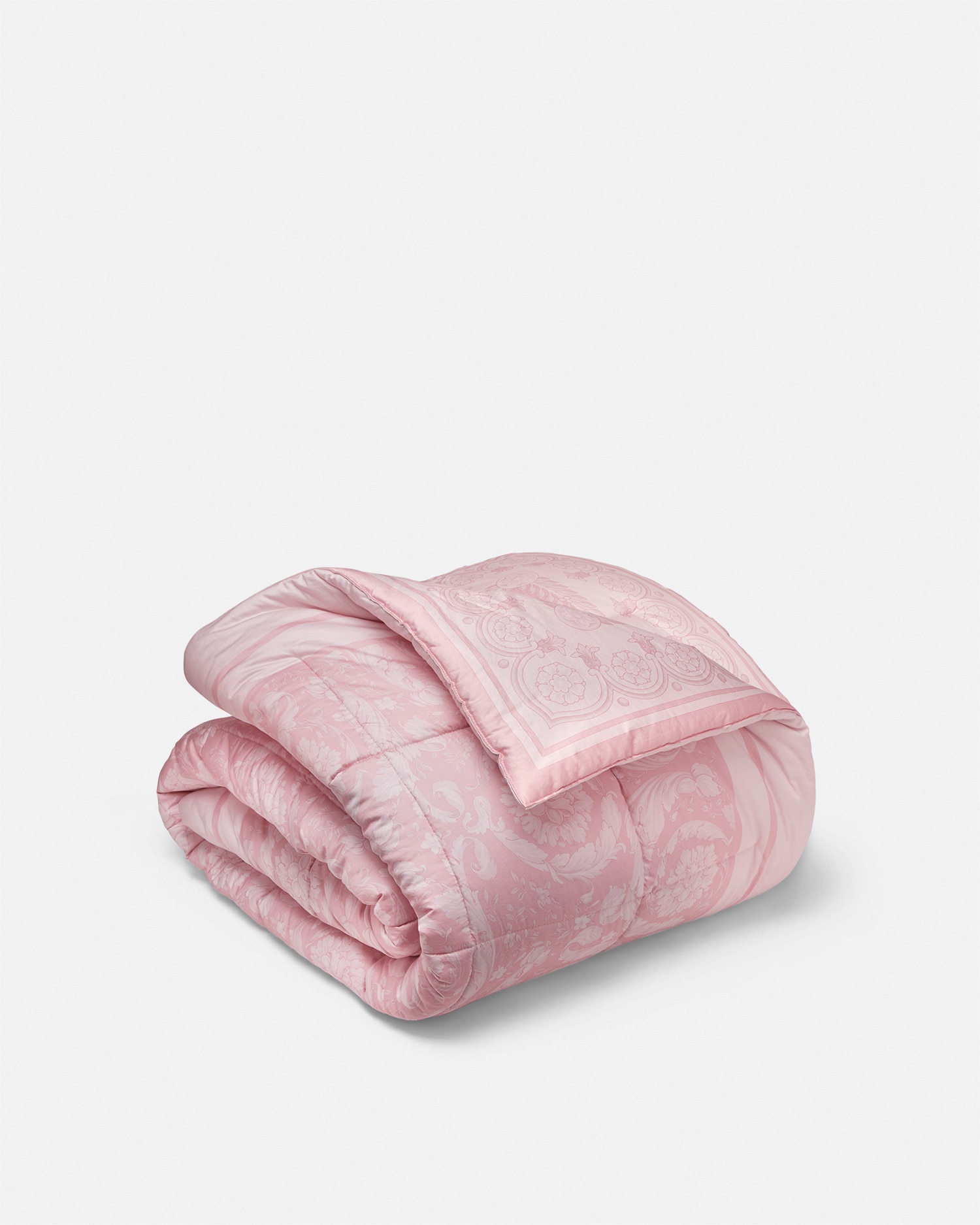 Versace Crete De Fleur Double-face Comforter In Rose+imprimer