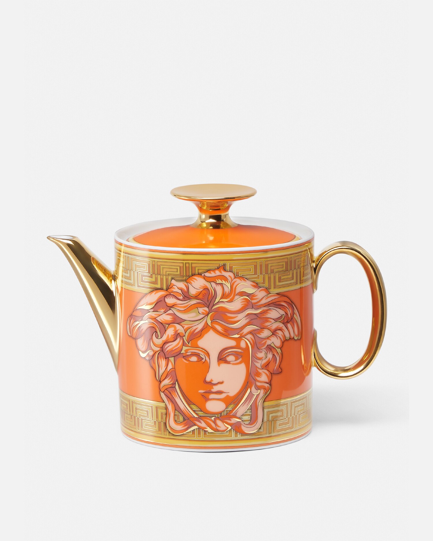 Versace Porcellane E Cristalli Medusa Amplified Tea Pot In Orange