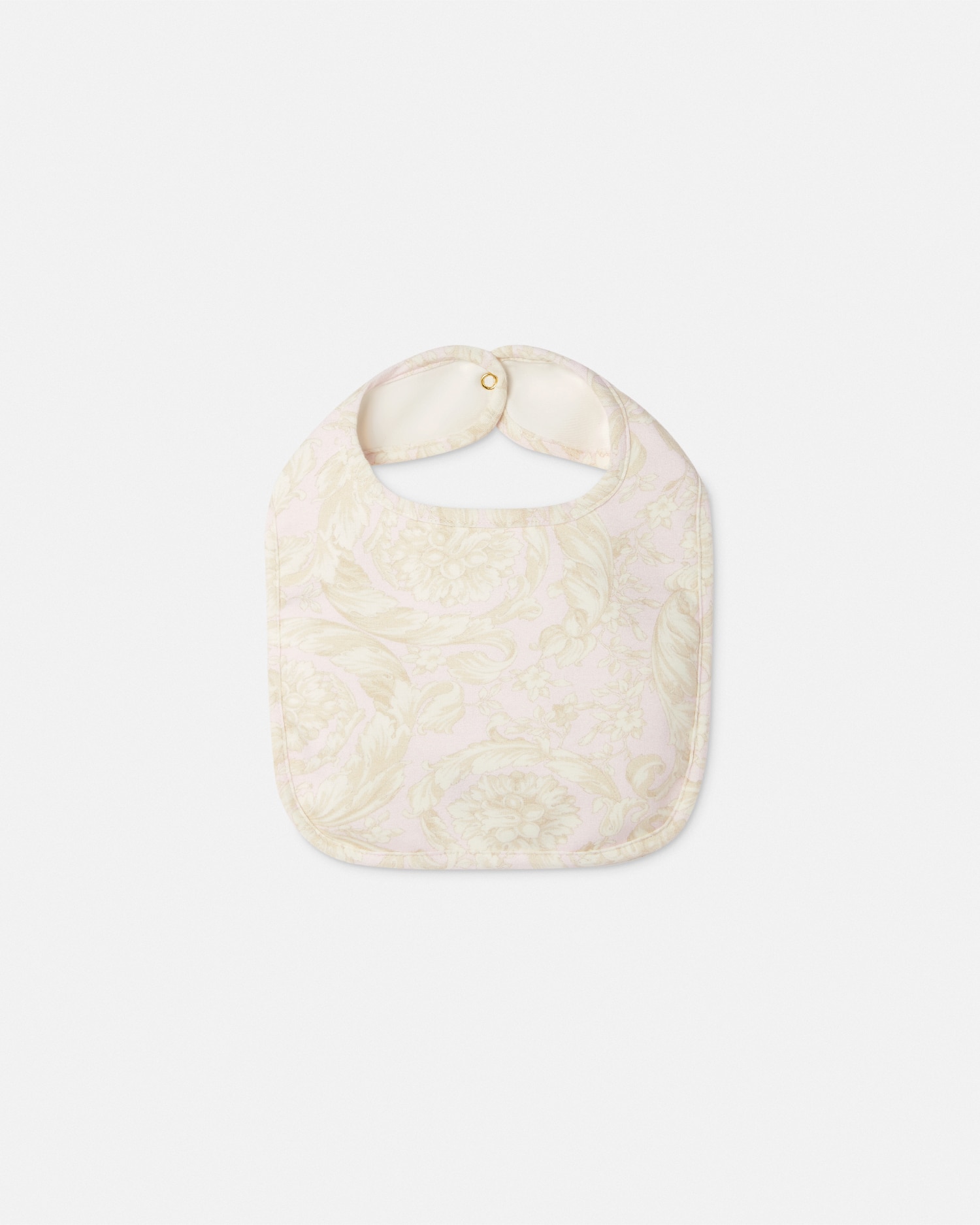 Versace Barocco Baby Bib In White+print