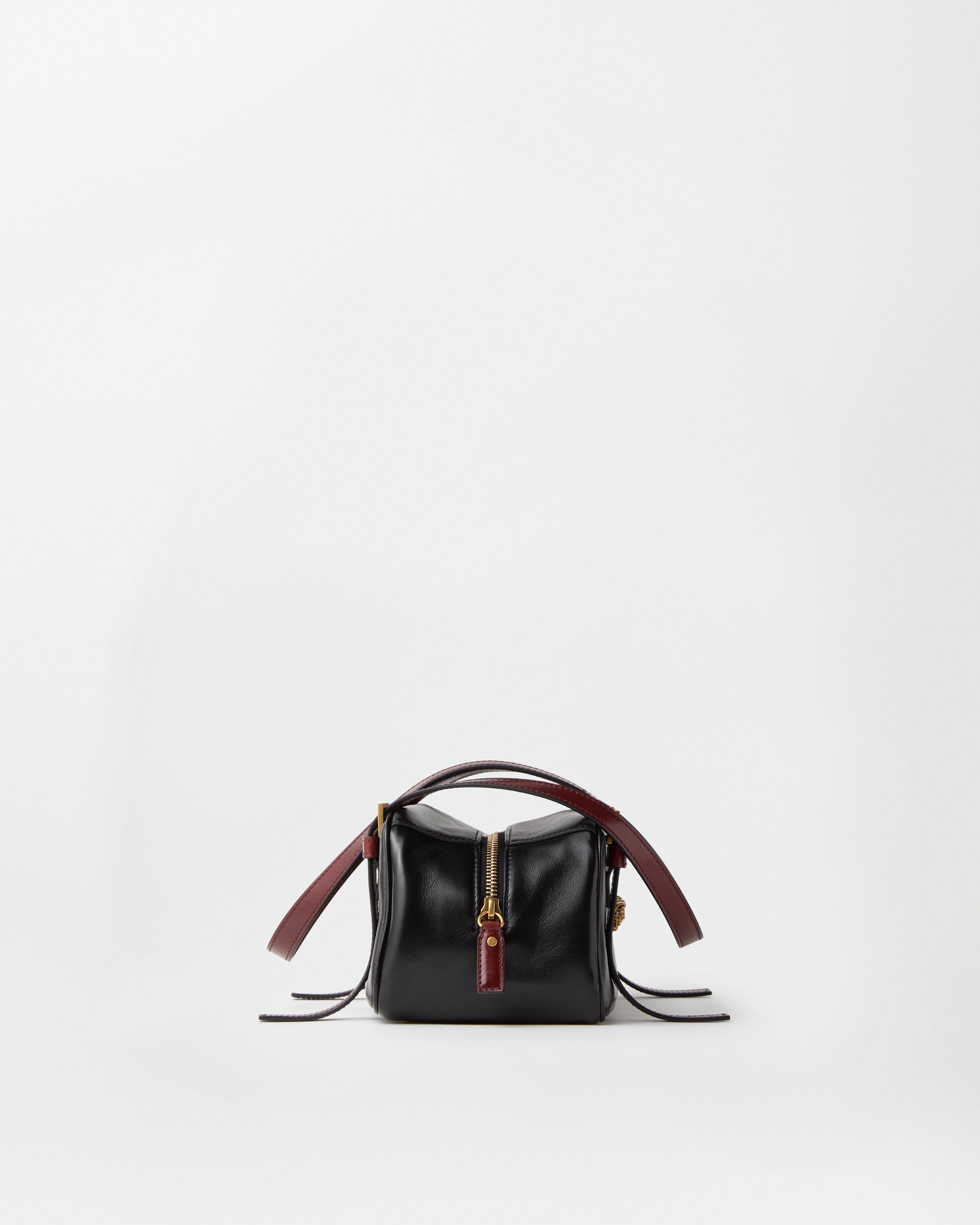 Versace Rectangular Handbag In Smooth Silk And Nylon In Black