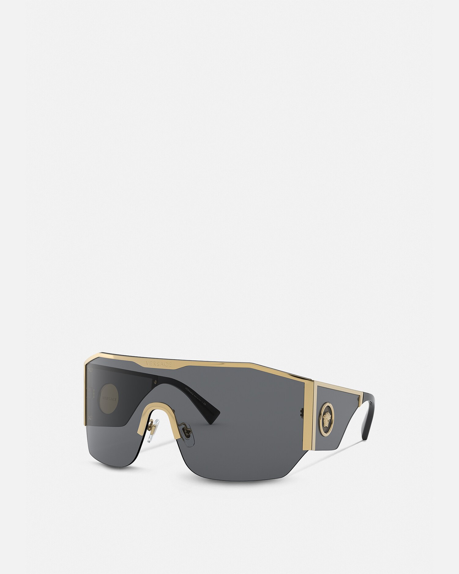 Versace Medusa Halo Shield Sunglasses In Black