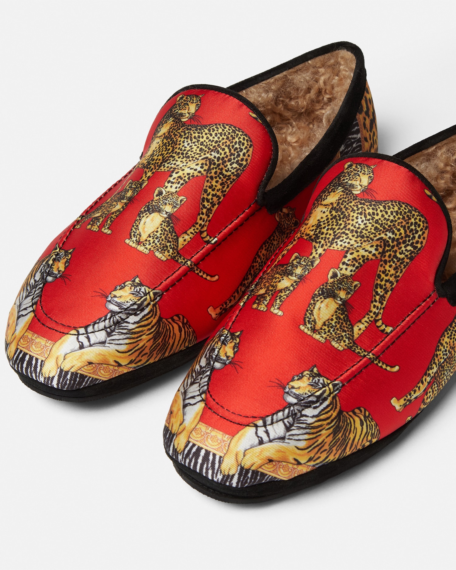 Wild Cats Faux-Fur Slippers