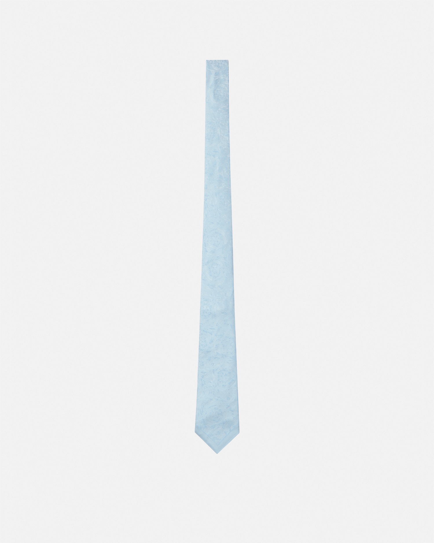 Versace Barocco Jacquard Silk Tie In Light Blue