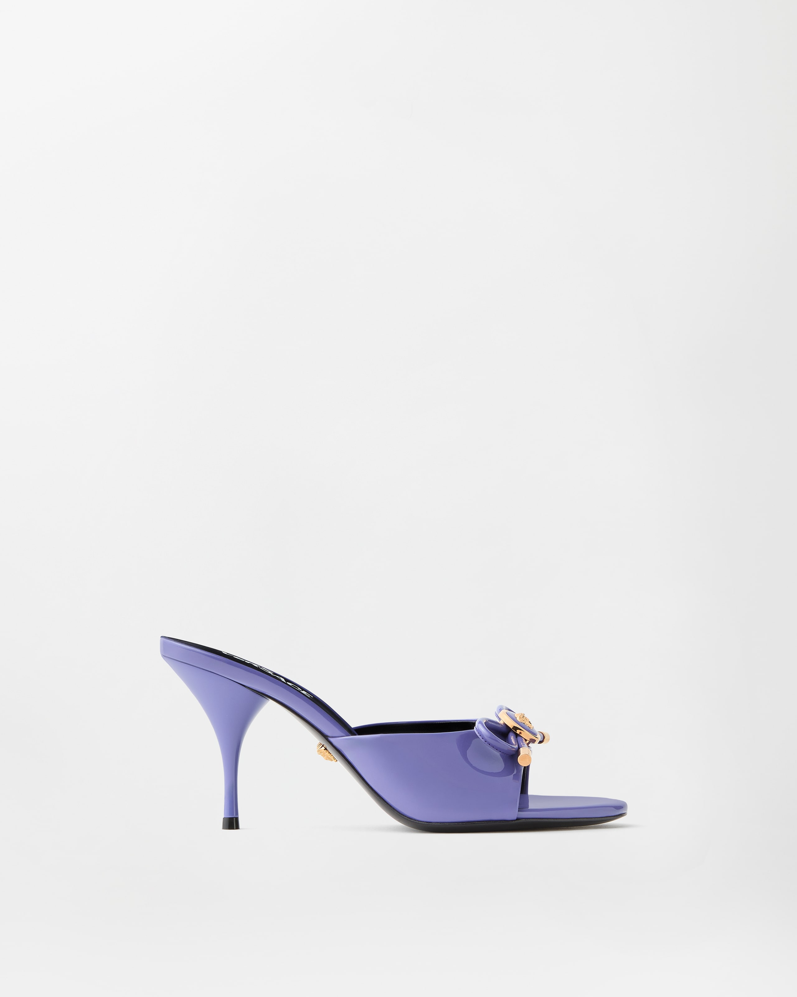 Versace Opera Bow Mules Vernies 85 Mm In Lilas