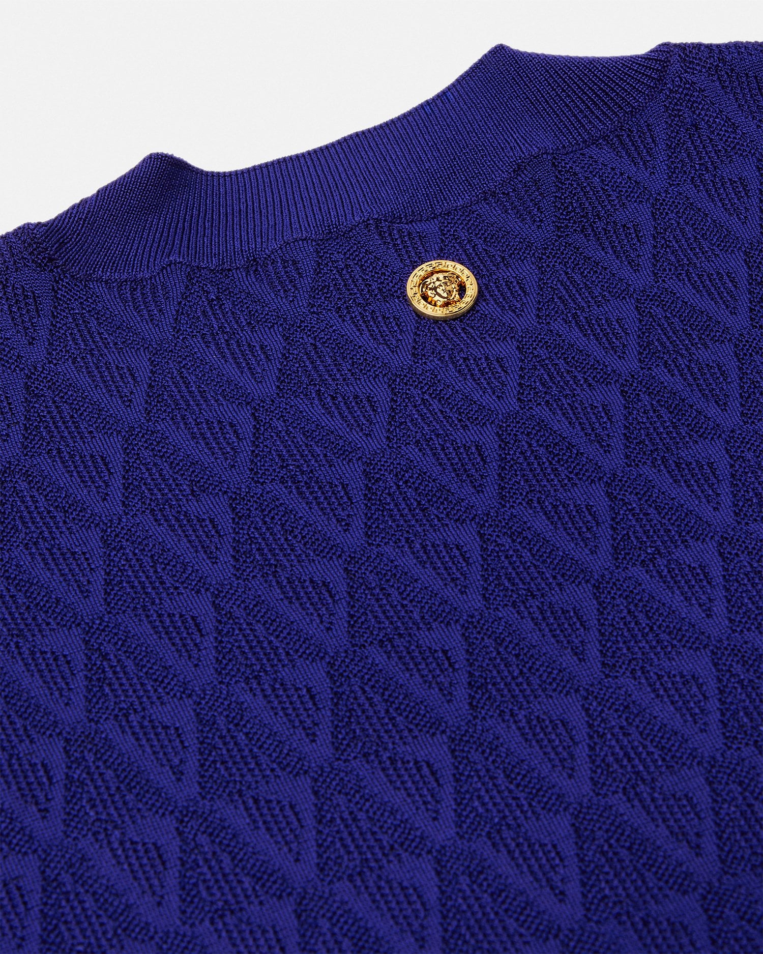 V Allover Jacquard Knit Midi Dress