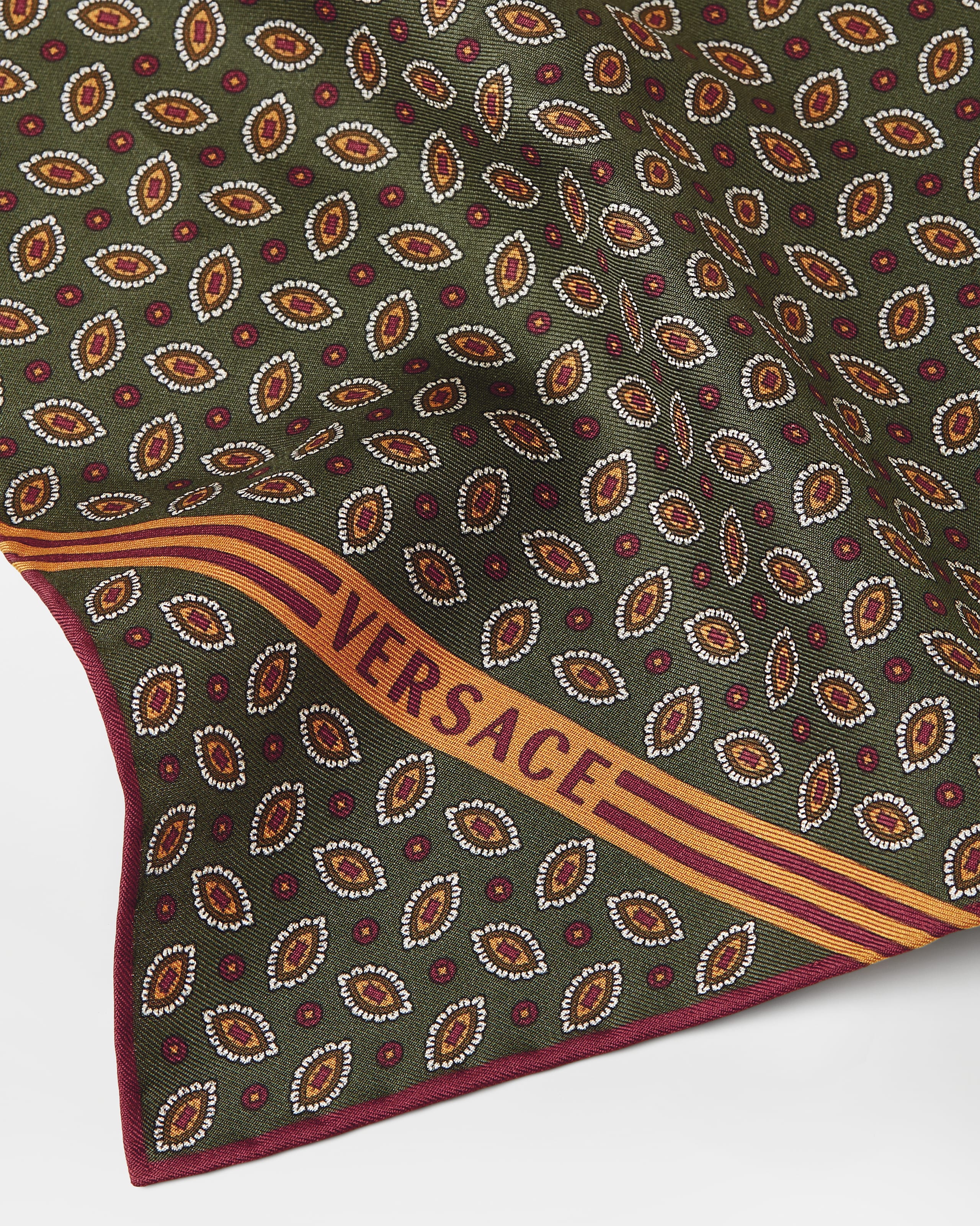 Printed Silk Twill Pocket Square Print | VERSACE US