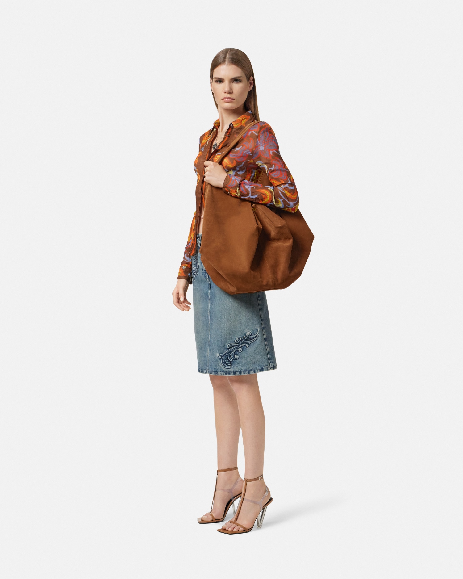 Protea Large Suede Shoulder Bag