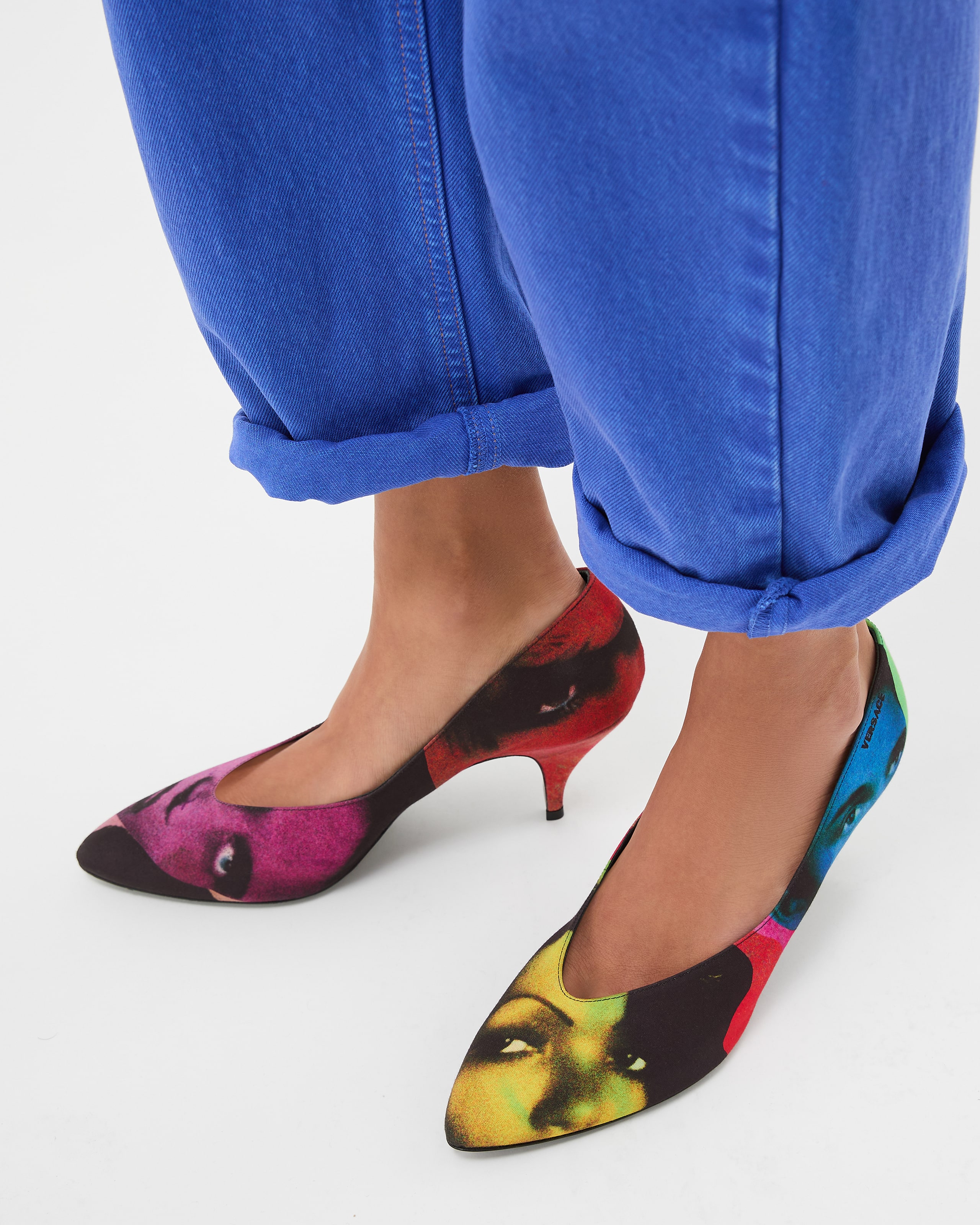 Versace Tina 65 Printed Silk Faille Pumps In Multi