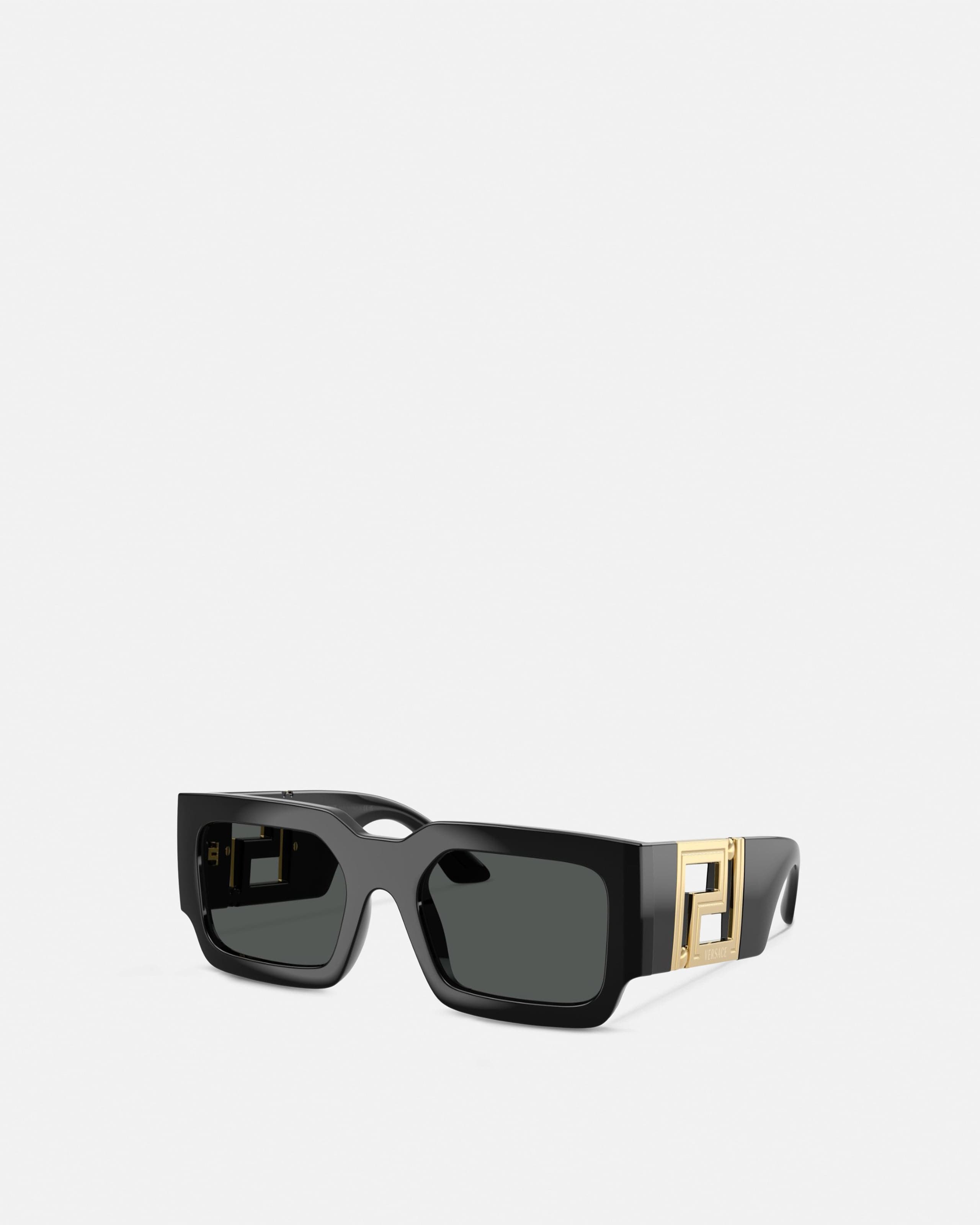 Versace Greca Maxi Lunettes De Soleil In Green