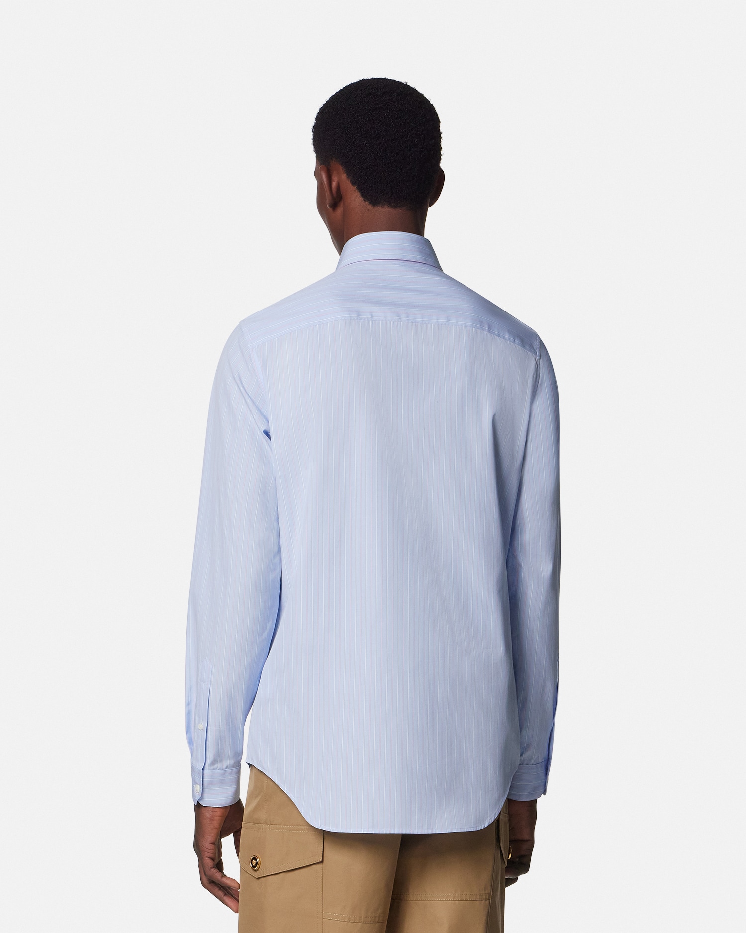 Embroidered Medusa Striped Shirt