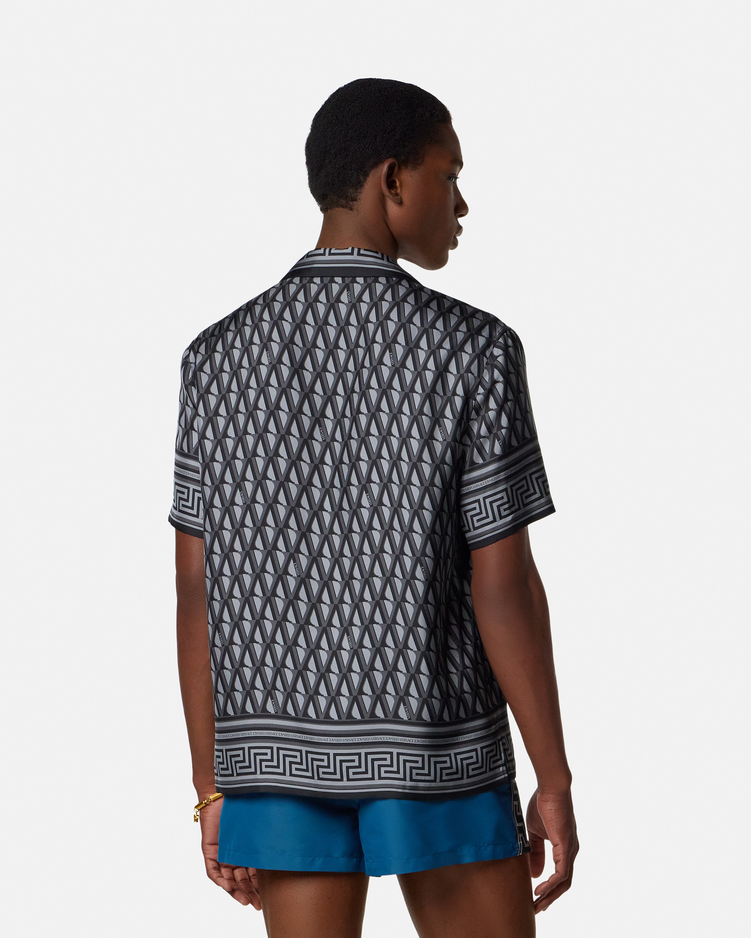 Printed Silk Twill Slim Shirt