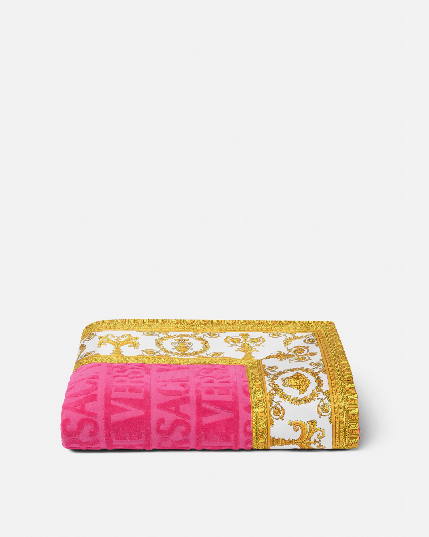 Versace Home I ♡ Baroque Beach Towel In Pink