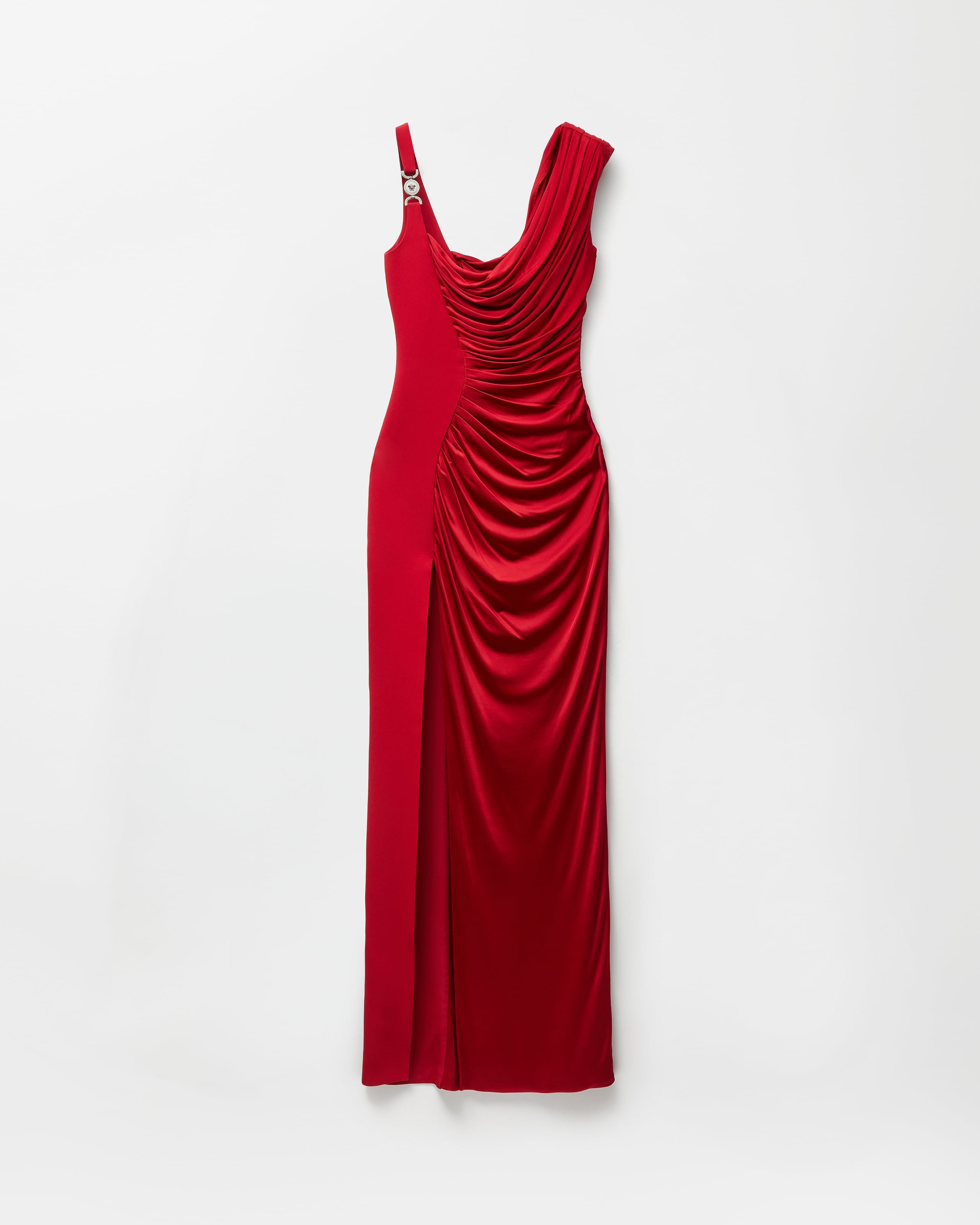 Viscose Liquid Jersey Draped Gown Gold | VERSACE US