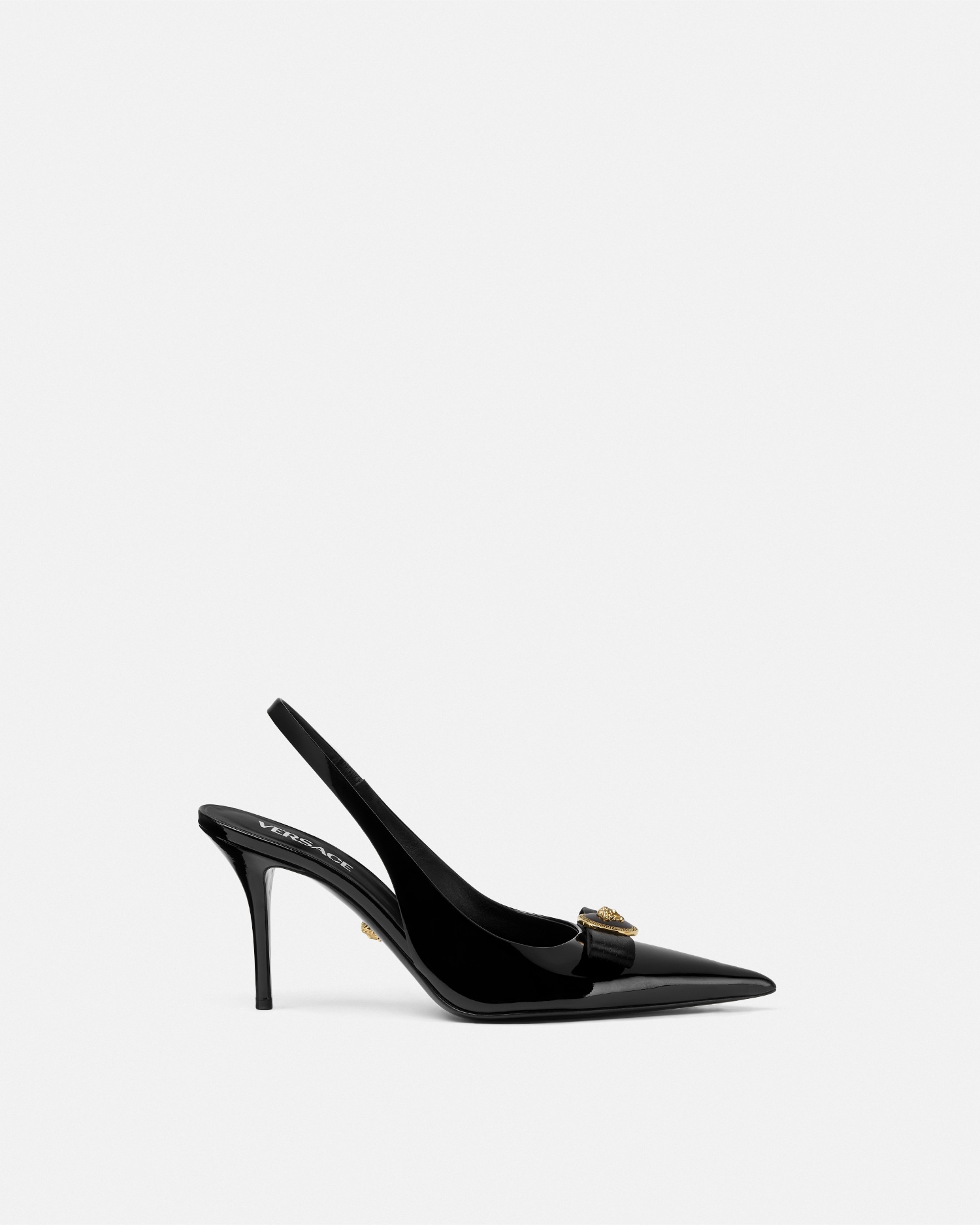 Gianni Ribbon Patent Slingbacks 85 mm
