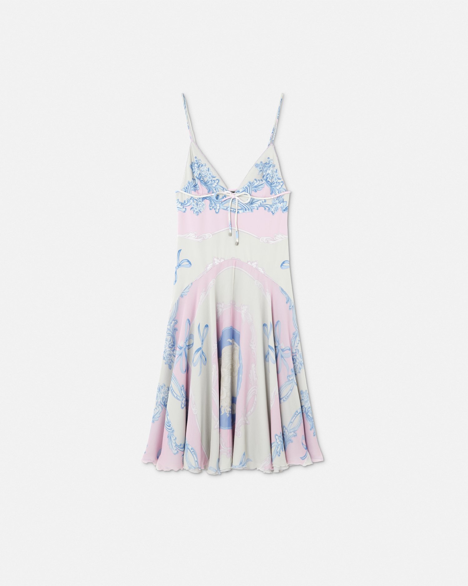Versace Cameo Silk Flowy Midi Dress In Print