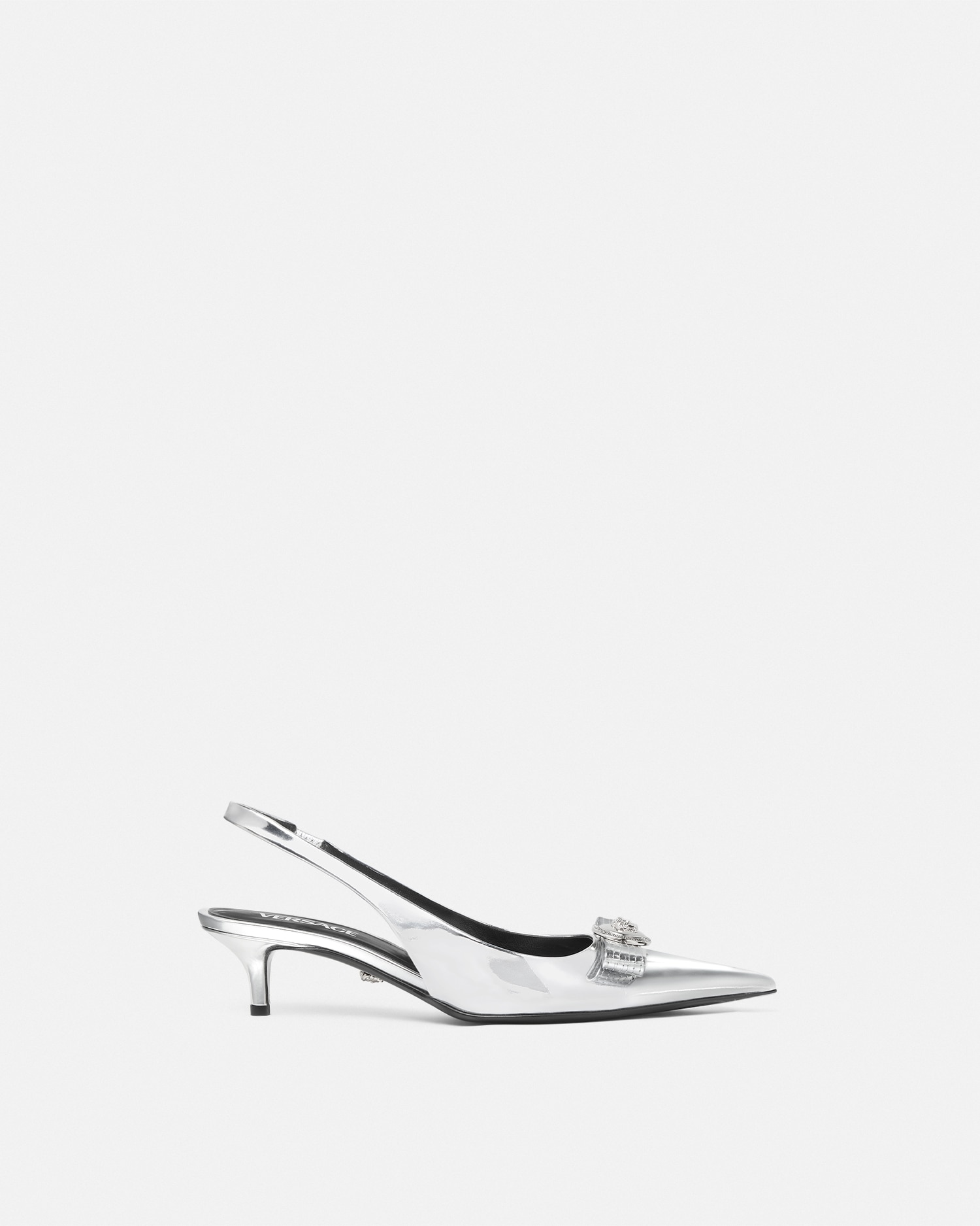 Gianni Ribbon Metallic Slingbacks 45 mm