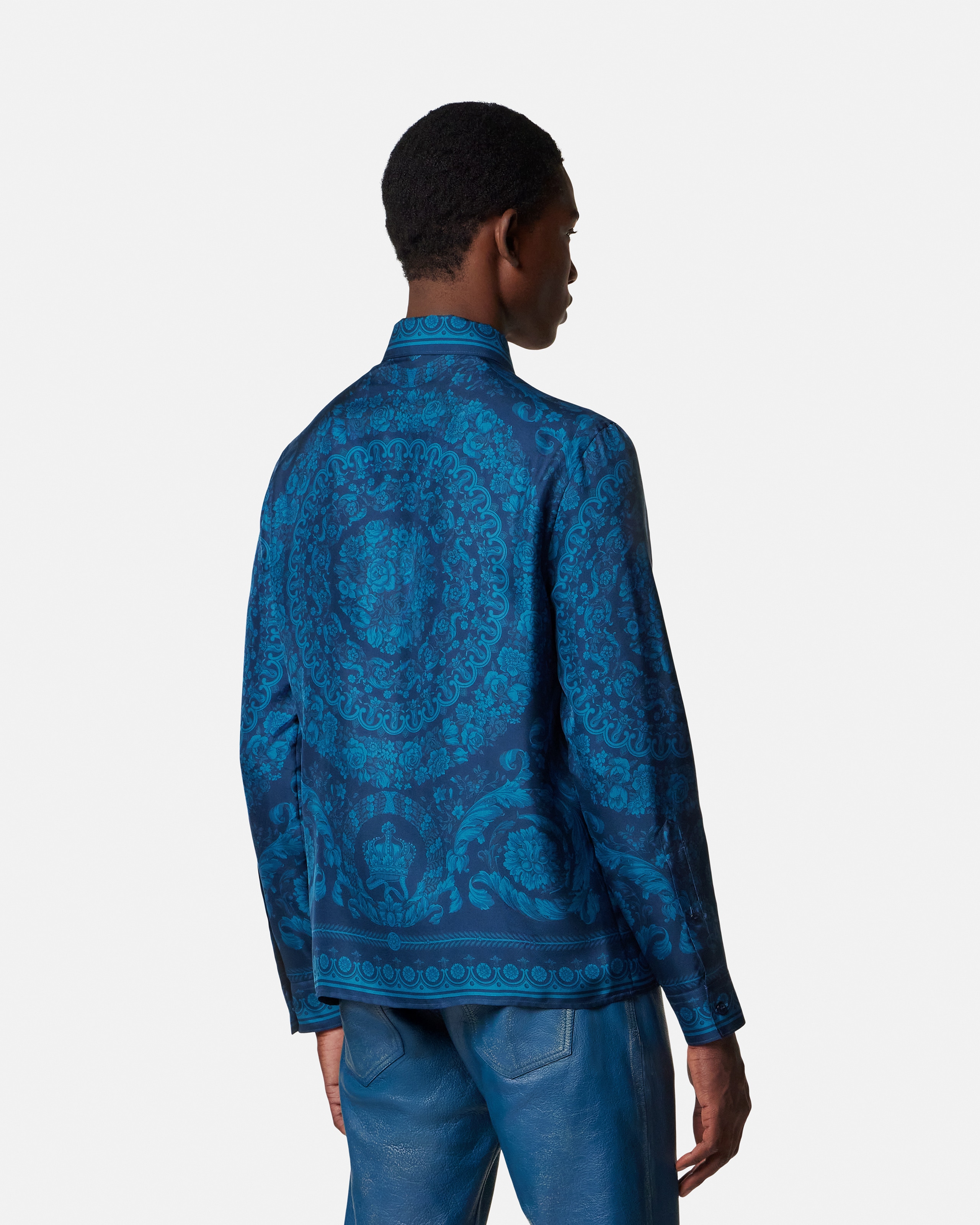 Printed Silk Twill Slim Shirt