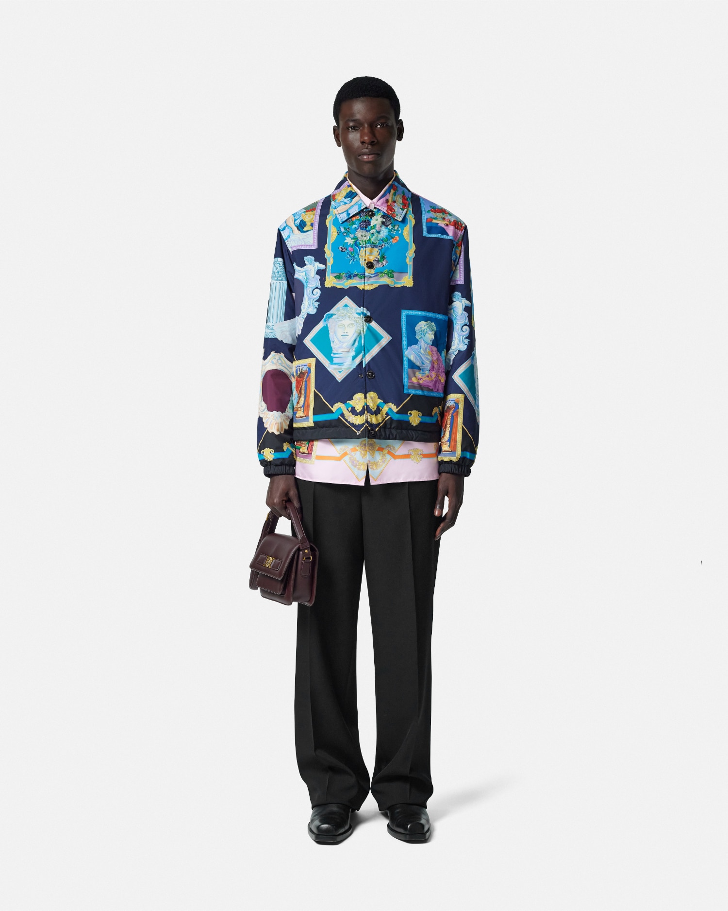 Versace Gallery Silk Shirt Blue,Print | VERSACE US Versace Gallery Silk Shirt Blue,Print | VERSACE US
